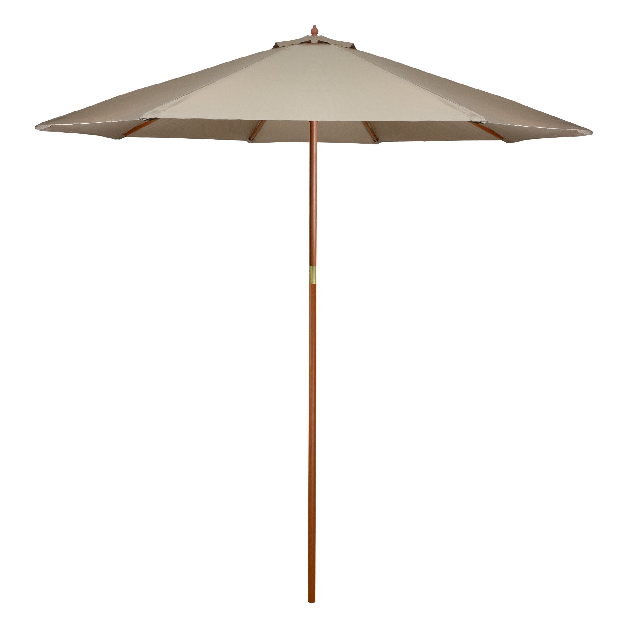  9ft Outdoor Patio Market Umbrella with Wooden Pole Tan - Beige - Bonton