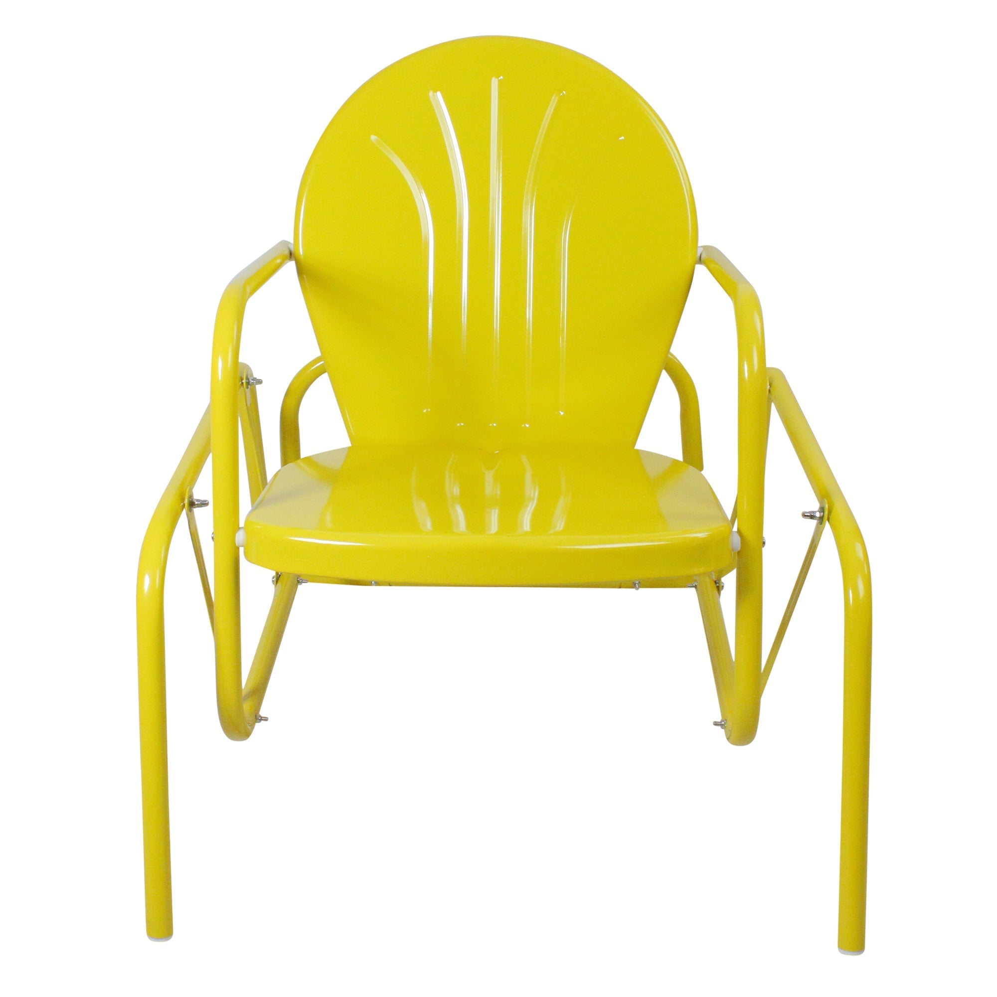  Outdoor Retro Metal Tulip Glider Patio Chair - Yellow - Bonton