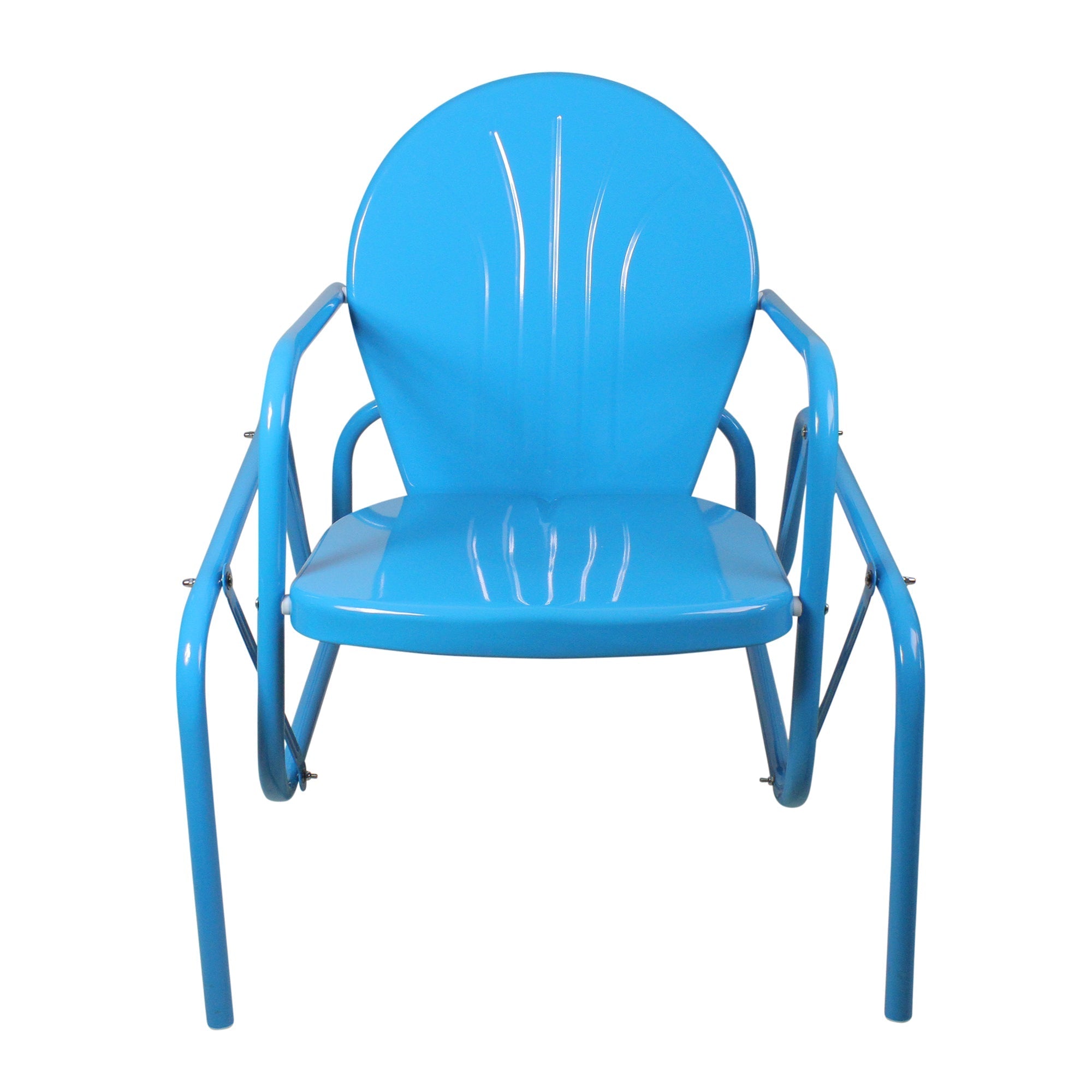  Outdoor Retro Metal Tulip Glider Patio Chair - Blue - Bonton