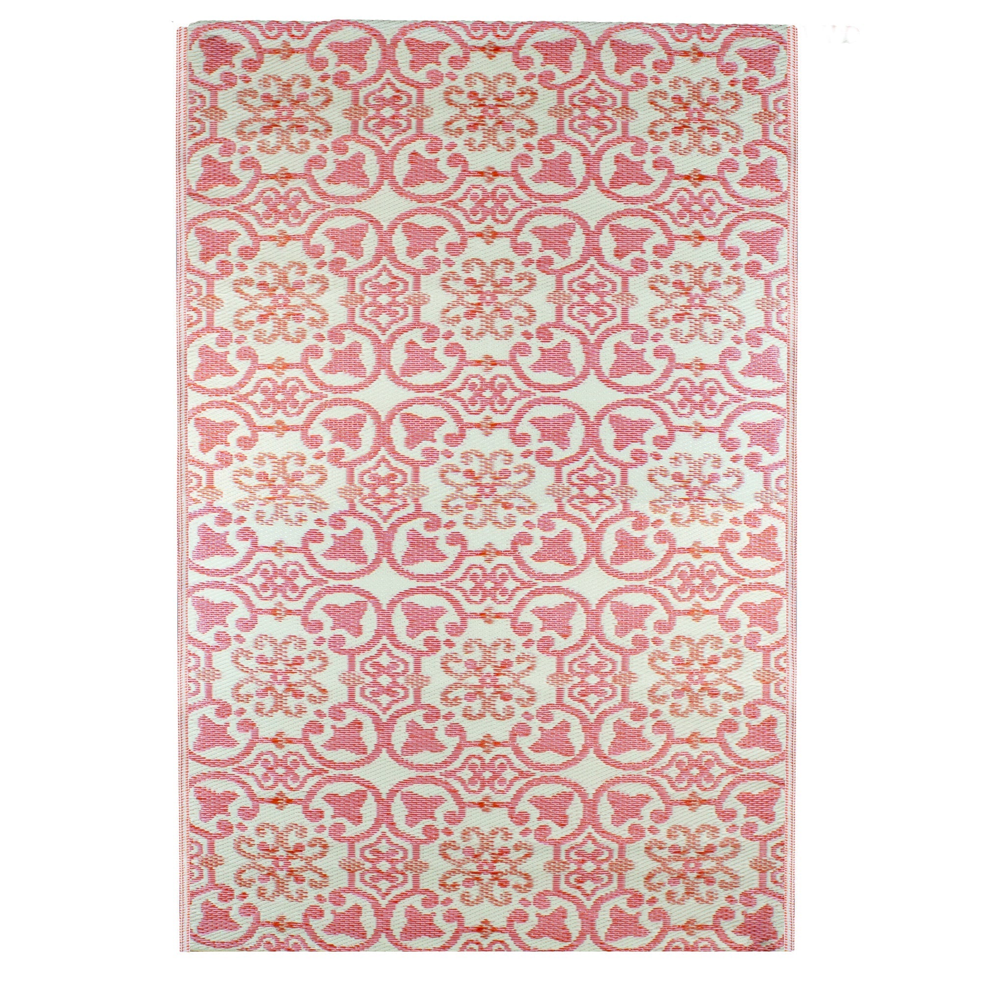  Floral Design Rectangular Outdoor Area Rug - Pink - Bonton