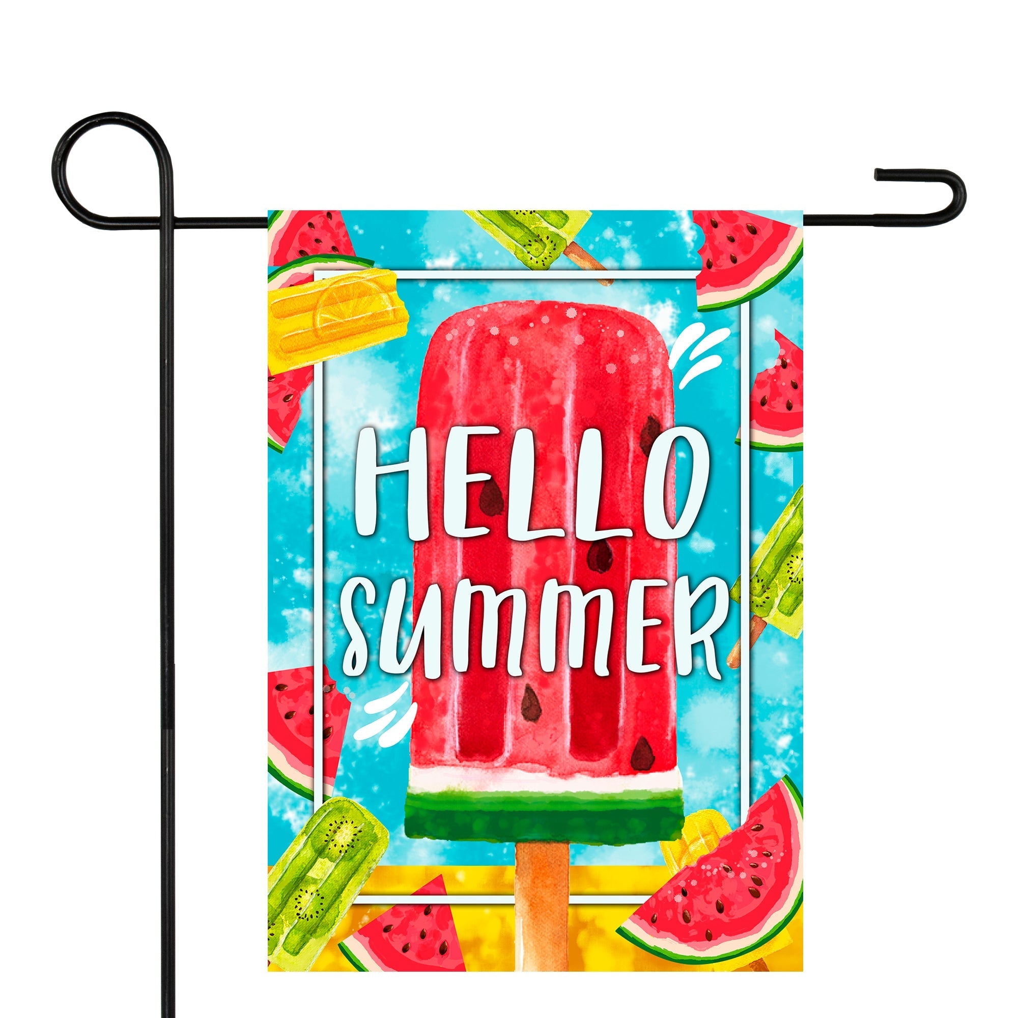  NorthLight Hello Summer Popsicle Outdoor Garden Flag 12.5