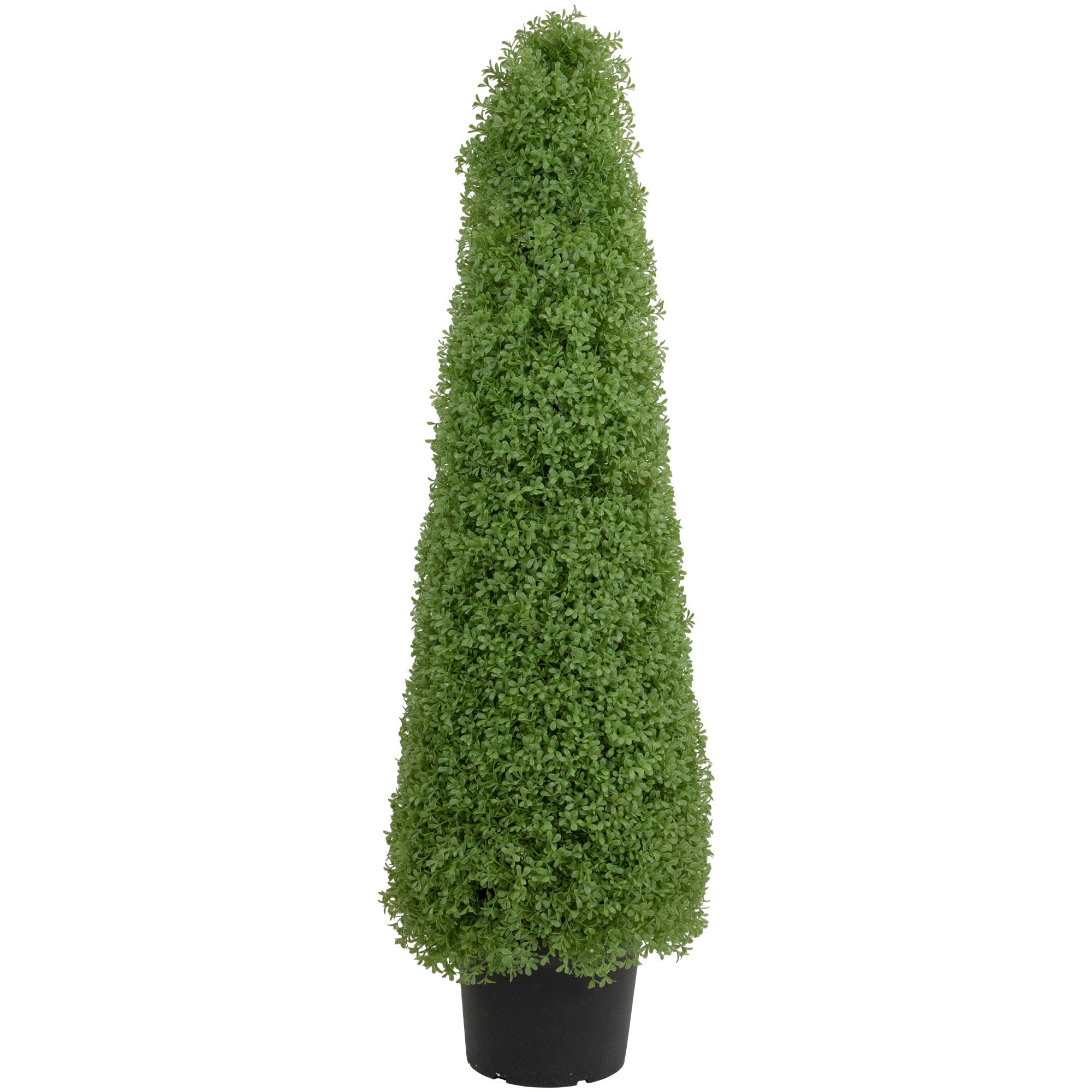  4' Artificial Boxwood Cone Topiary Tree with Round Pot Unlit - Green - Bonton