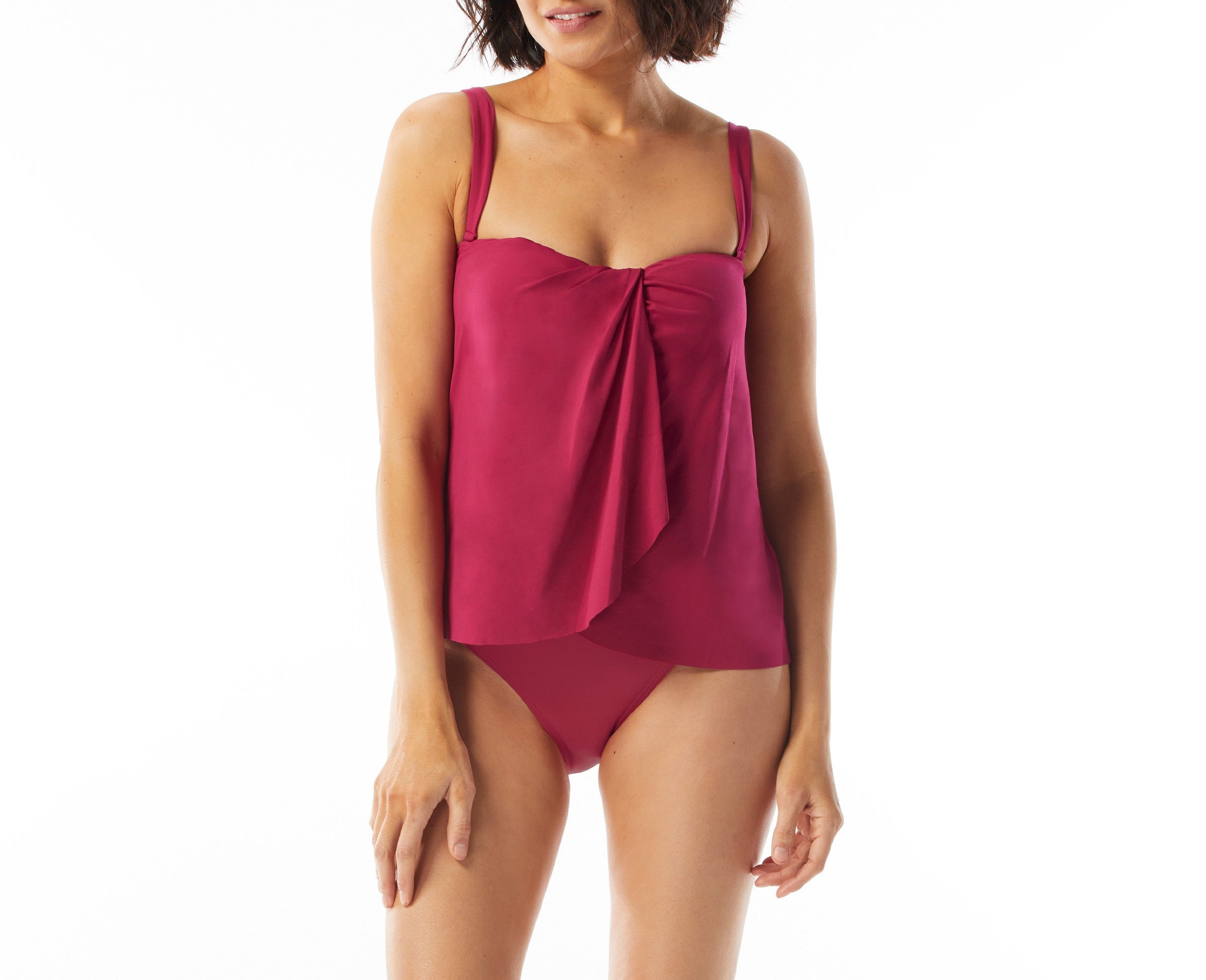  Clarity Bandeau Tankini Top - DEEP FUSCHIA - Bonton