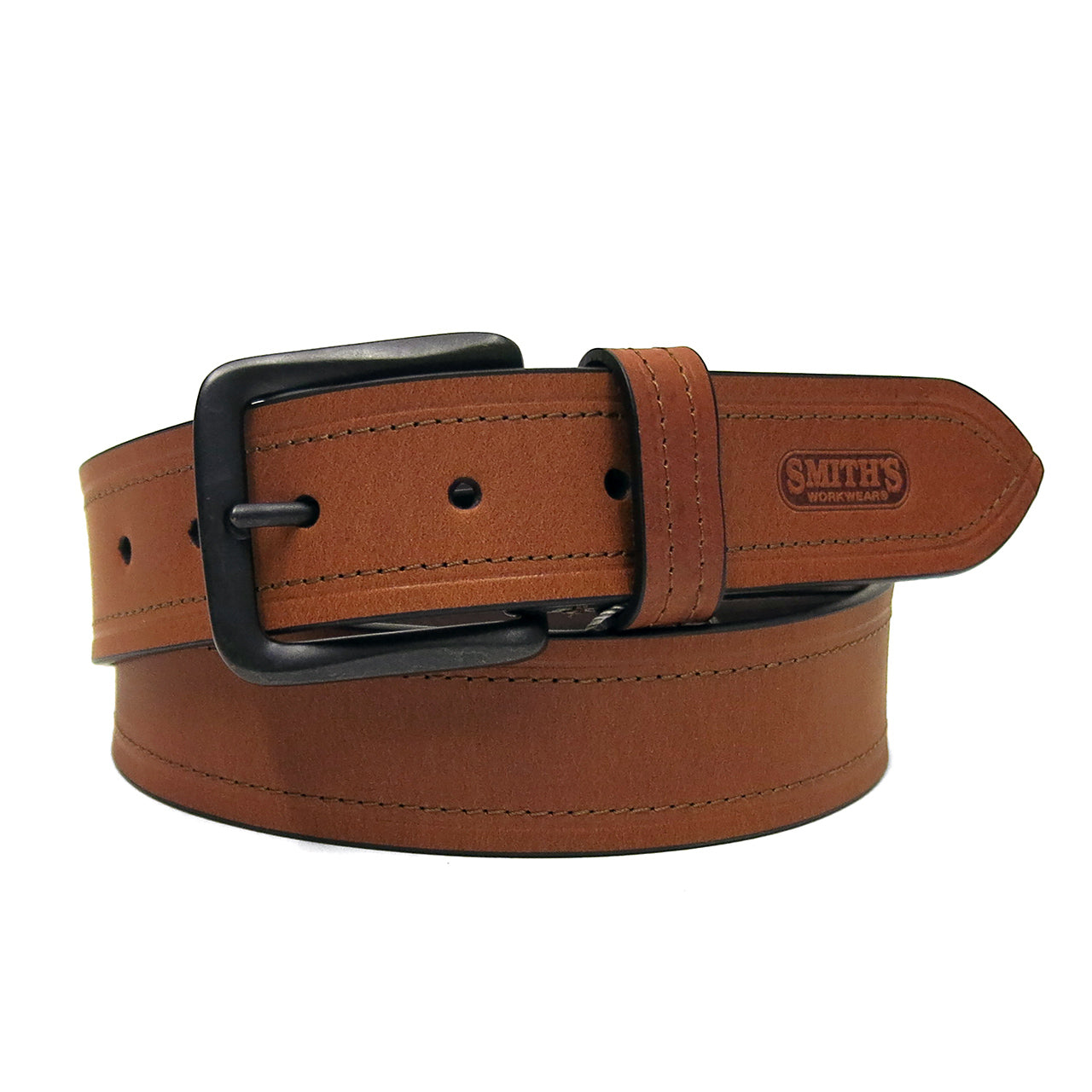  Smith's Workwear Smith's Workwear Handcrafted in USA Genuine Leather Belt with Embossed Line Detail - 260 tan - Bonton