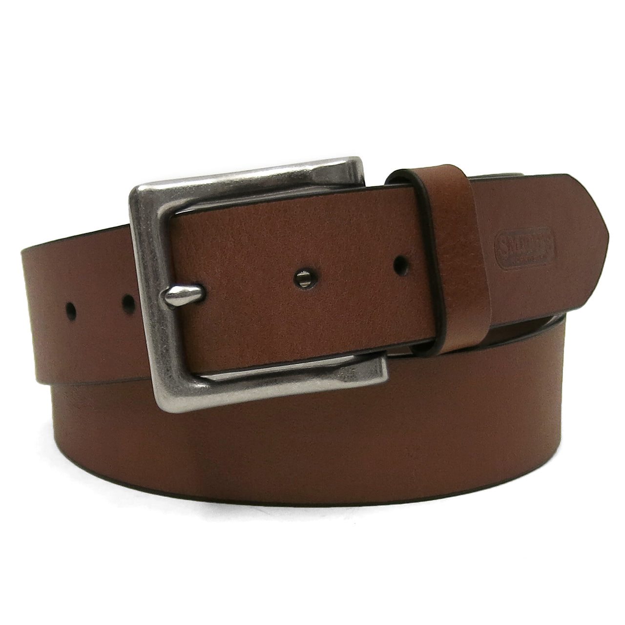  Smith's Workwear Smith's Workwear Handcrafted in USA, Genuine Leather Belt with Western Stitch Detail - 262 Cognac - Bonton