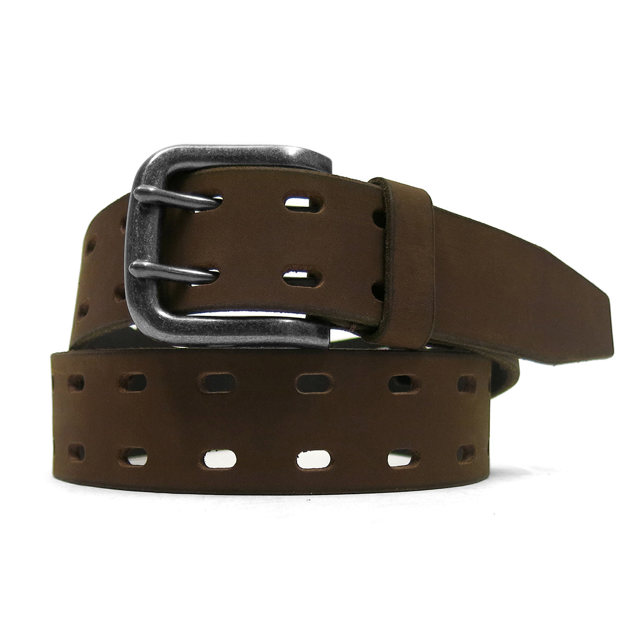  Smith's Workwear Smith's Workwear Handcrafted in USA, Genuine Leather Belt with Double Prong Buckle - 240 CHBRN - Bonton