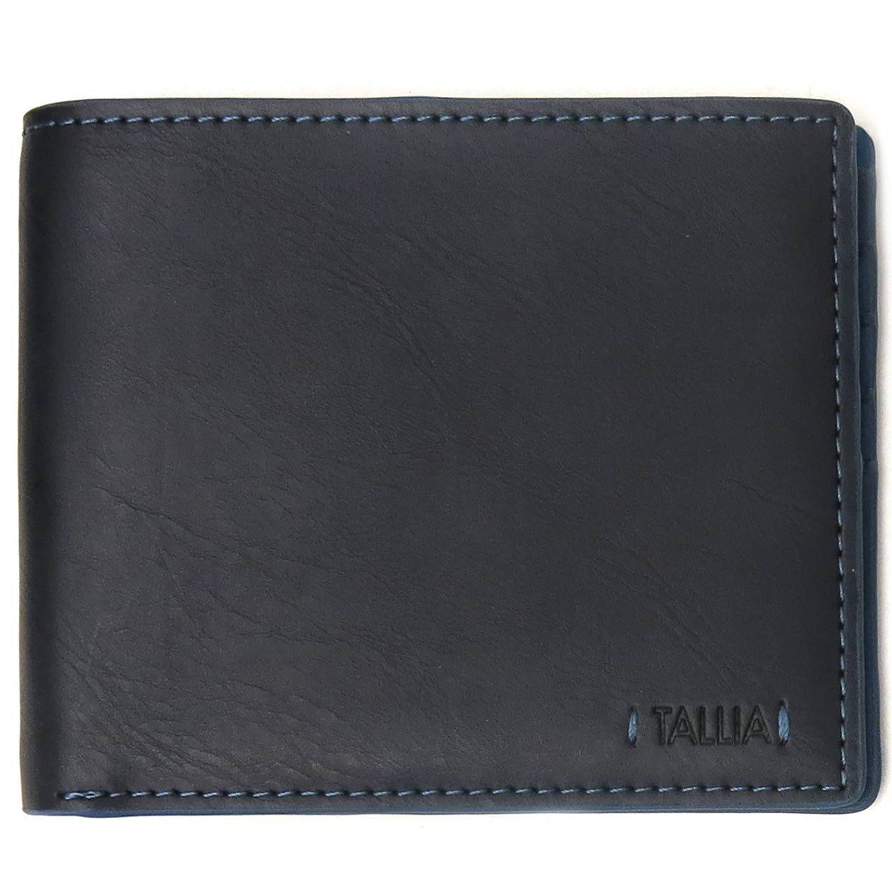  Tallia Tallia Smooth Stitched Bifold Wallet with Pop Color Interior and Edges - 001 black - Bonton