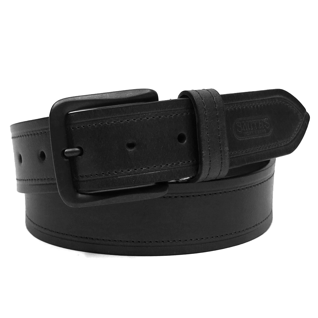  Smith's Workwear Smith's Workwear Handcrafted in USA Genuine Leather Belt with Embossed Line Detail - 001 black - Bonton