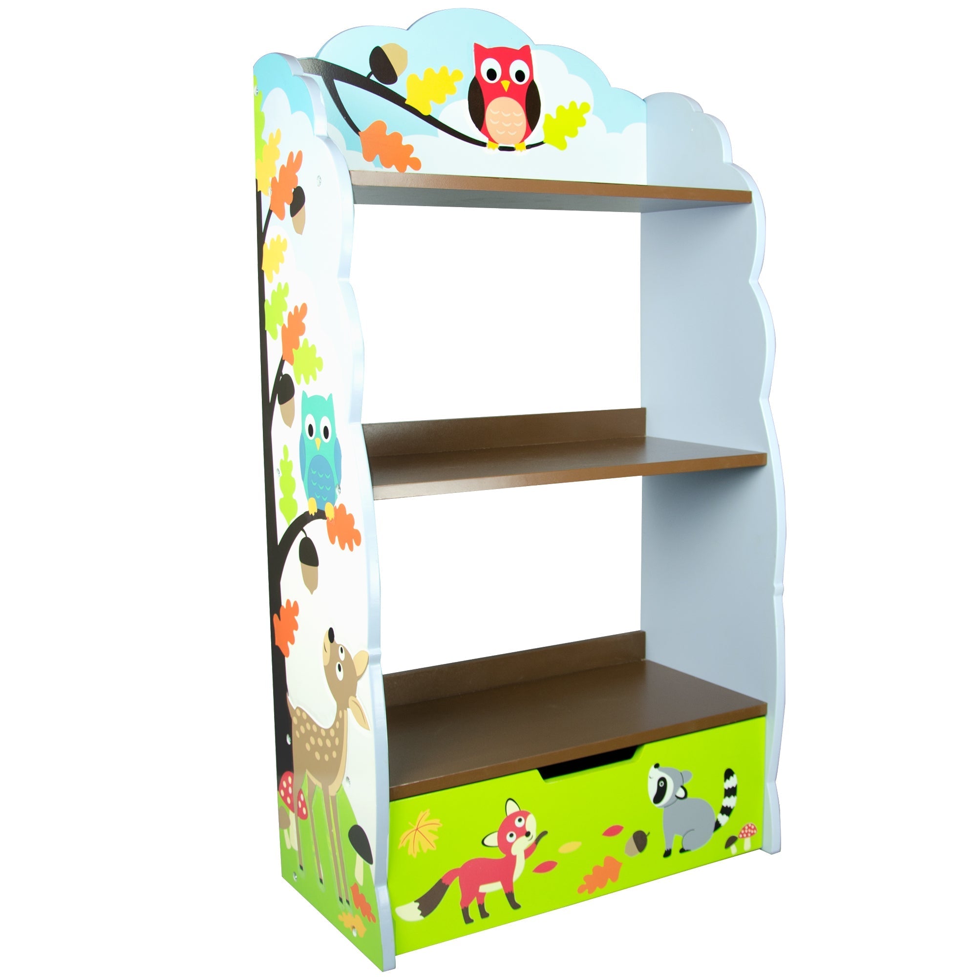  Teamson Kids Fantasy Fields - Toy Furniture -Enchanted Woodland Bookshelf - Blue/Green - Bonton