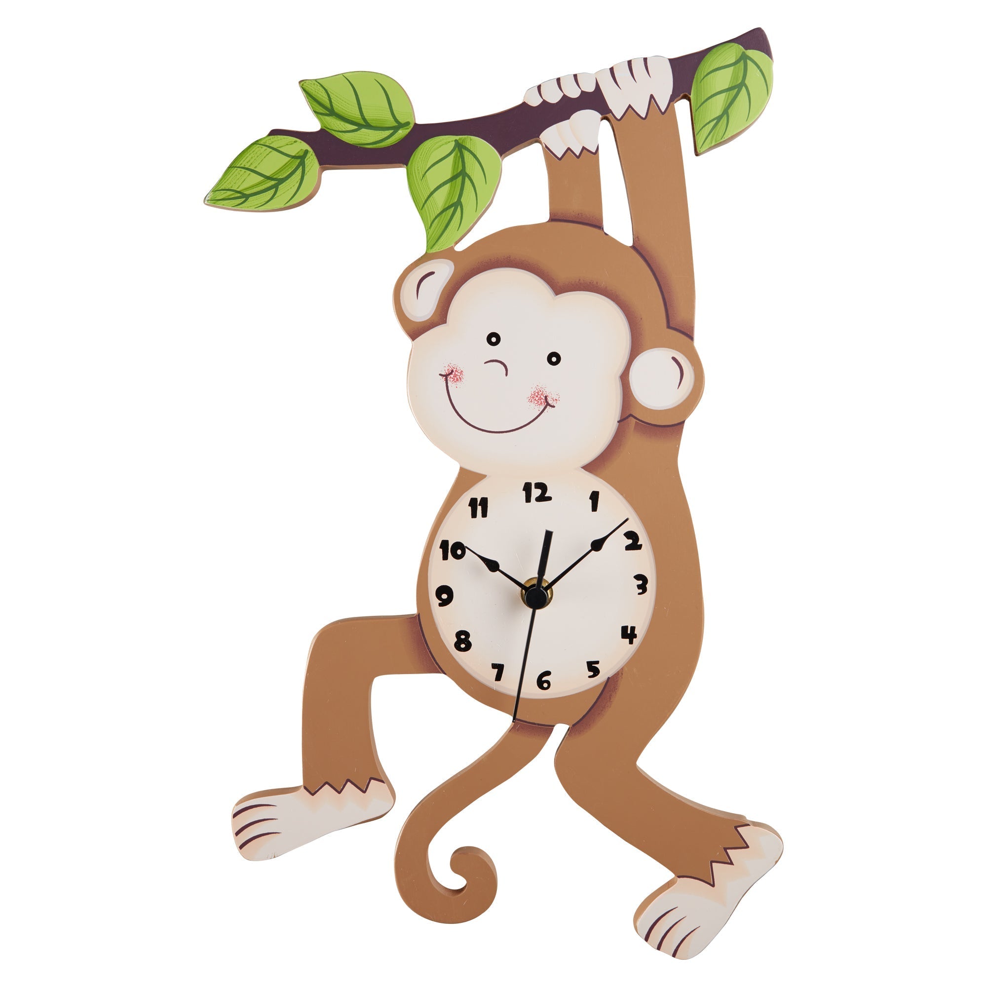  Teamson Kids Fantasy Fields - Toy Furniture -Sunny Safari Monkey Wall Clock - Brown/Multi-Color - Bonton