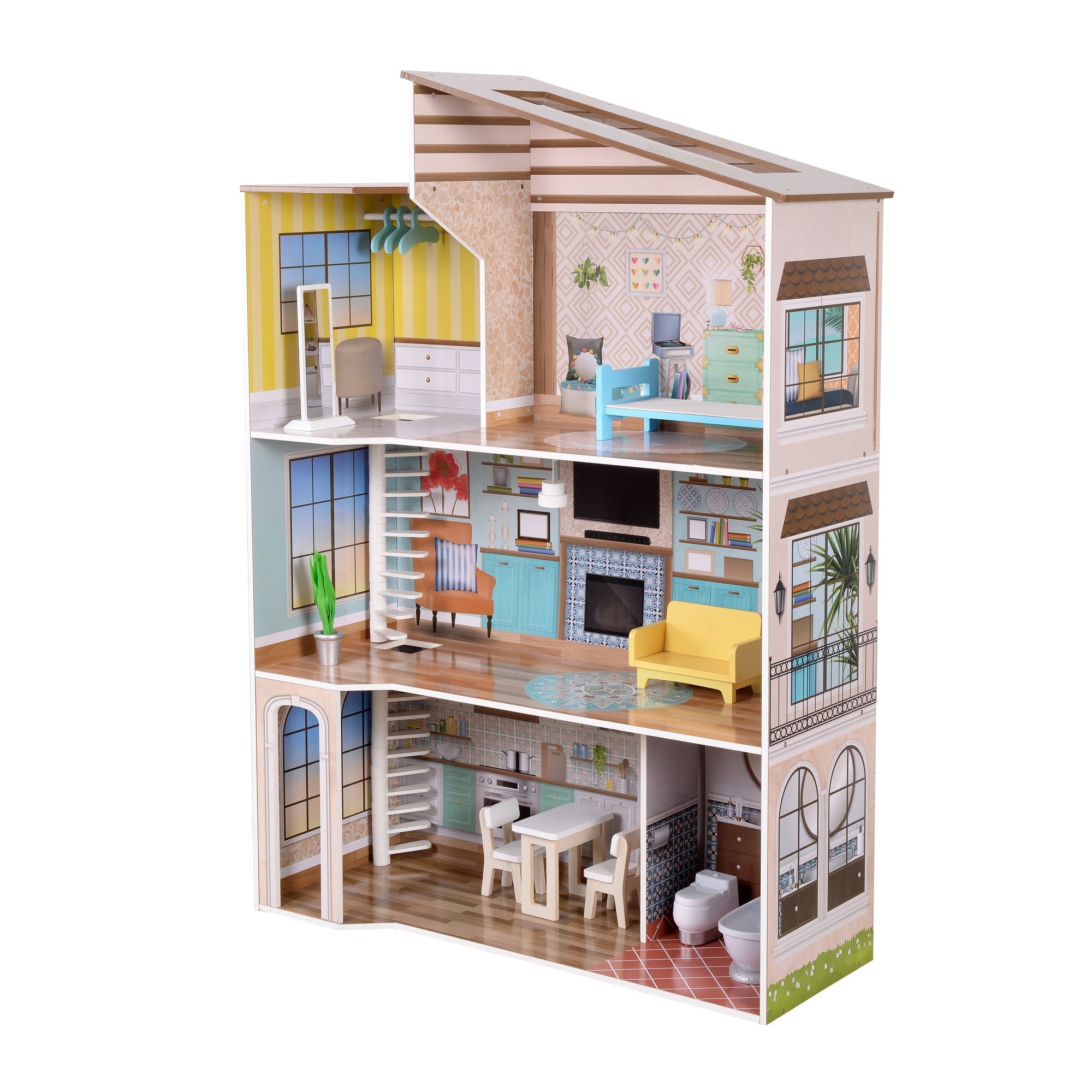  Teamson Kids Olivia's Little World - Dreamland Mediterranean Doll House - Multi-color - Bonton