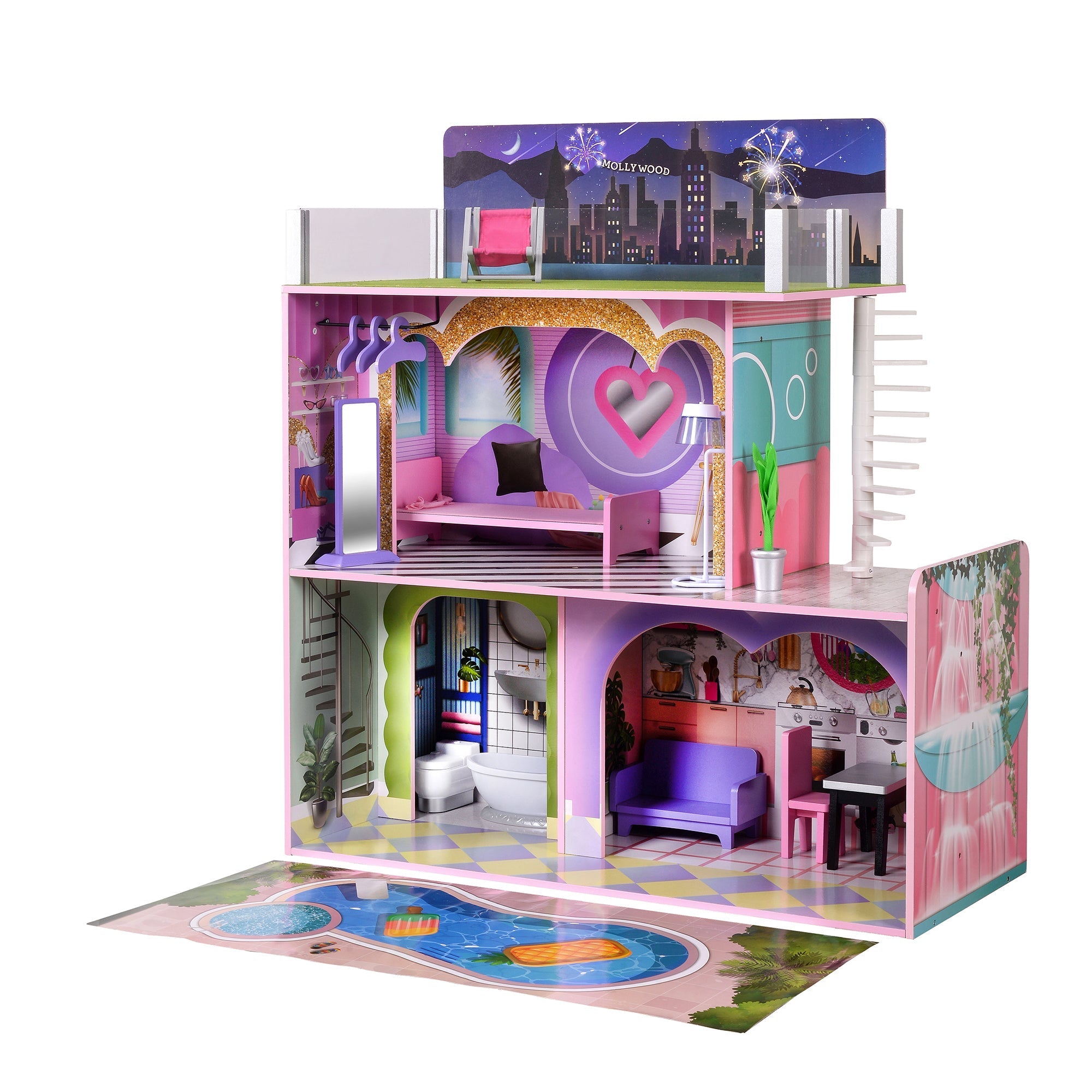  Teamson Kids Olivia's Little World - Dreamland Sunset Doll House - Muti-color - Bonton