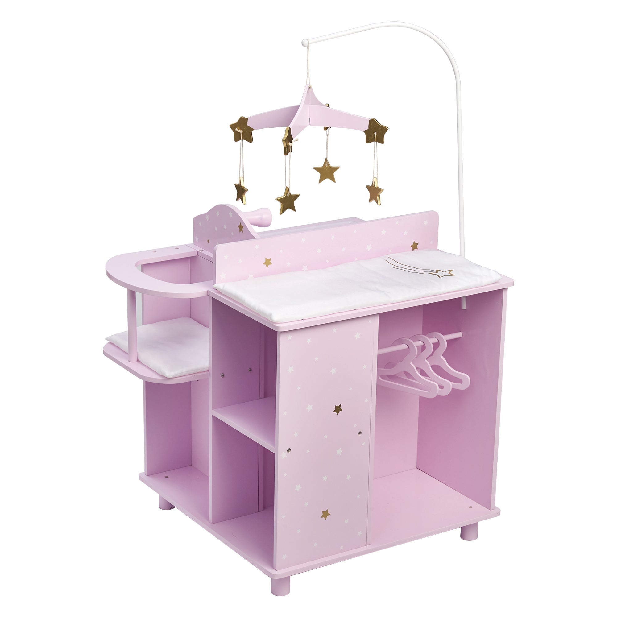  Teamson Kids Olivia's Little World - Twinkle Stars Princess Baby Doll Changing Station with Storage - Purple/White - Bonton