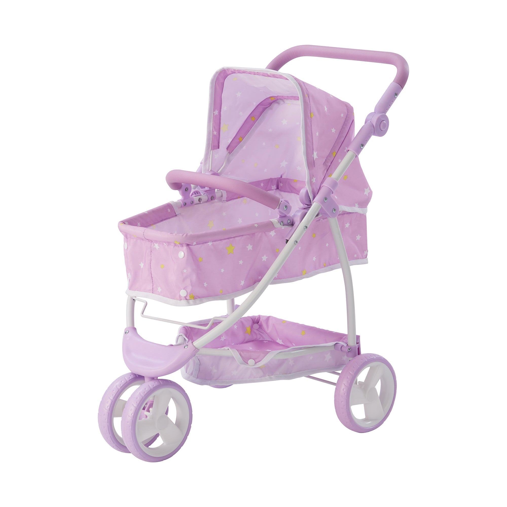  Teamson Kids Olivia's Little World - Twinkle Stars Princess 2-In-1 Baby Doll Stroller - Purple/White - Bonton