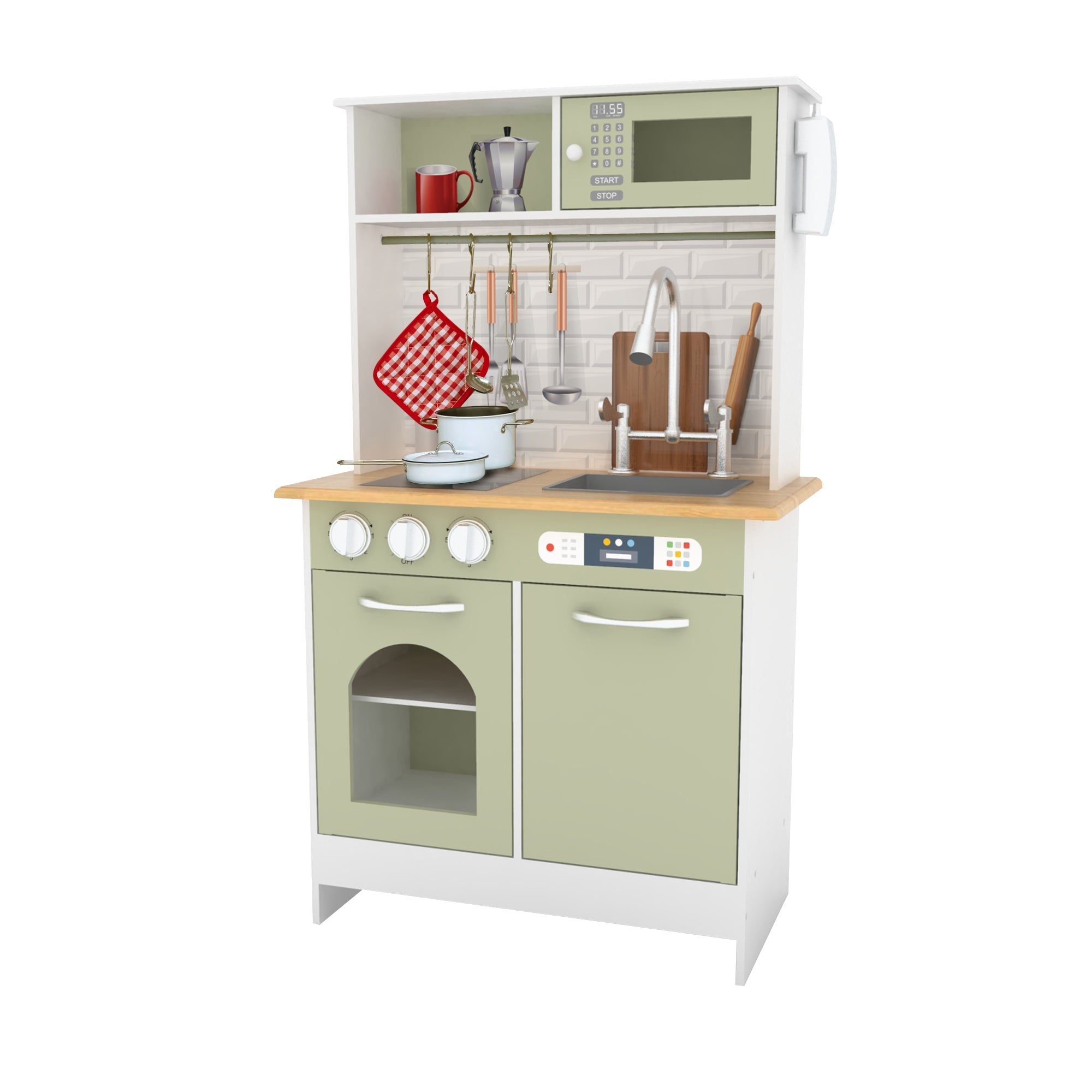  Teamson Kids Teamson Kids - Little Chef Boston Modern Play Kitchen - Olive Green - Bonton