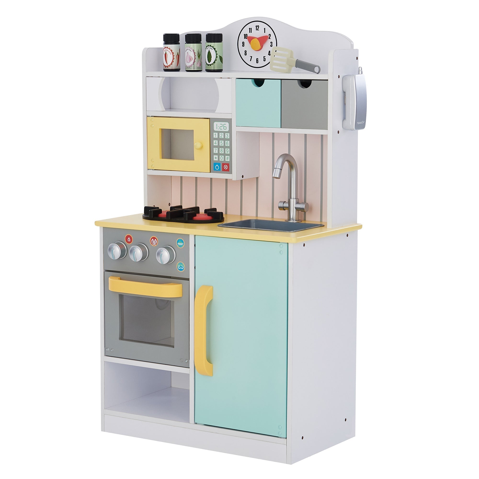  Teamson Kids Teamson Kids - Little Chef Florence Classic Play Kitchen - White / Green & Yellow - Bonton