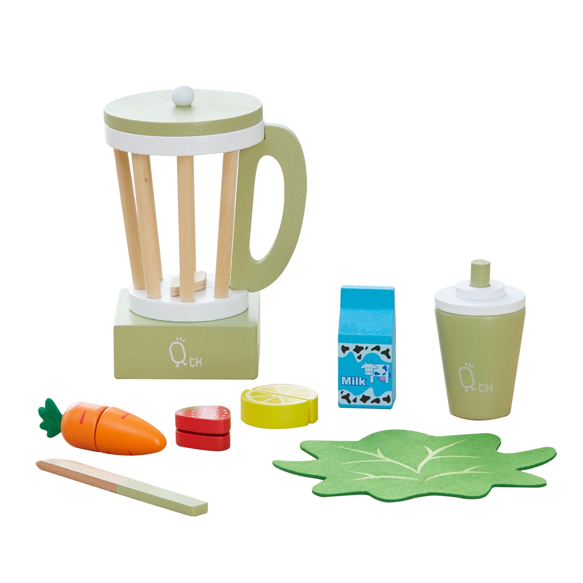  Teamson Kids Teamson Kids - Little Chef Frankfurt Wooden Blender Play Kitchen Accessories - Green - Bonton