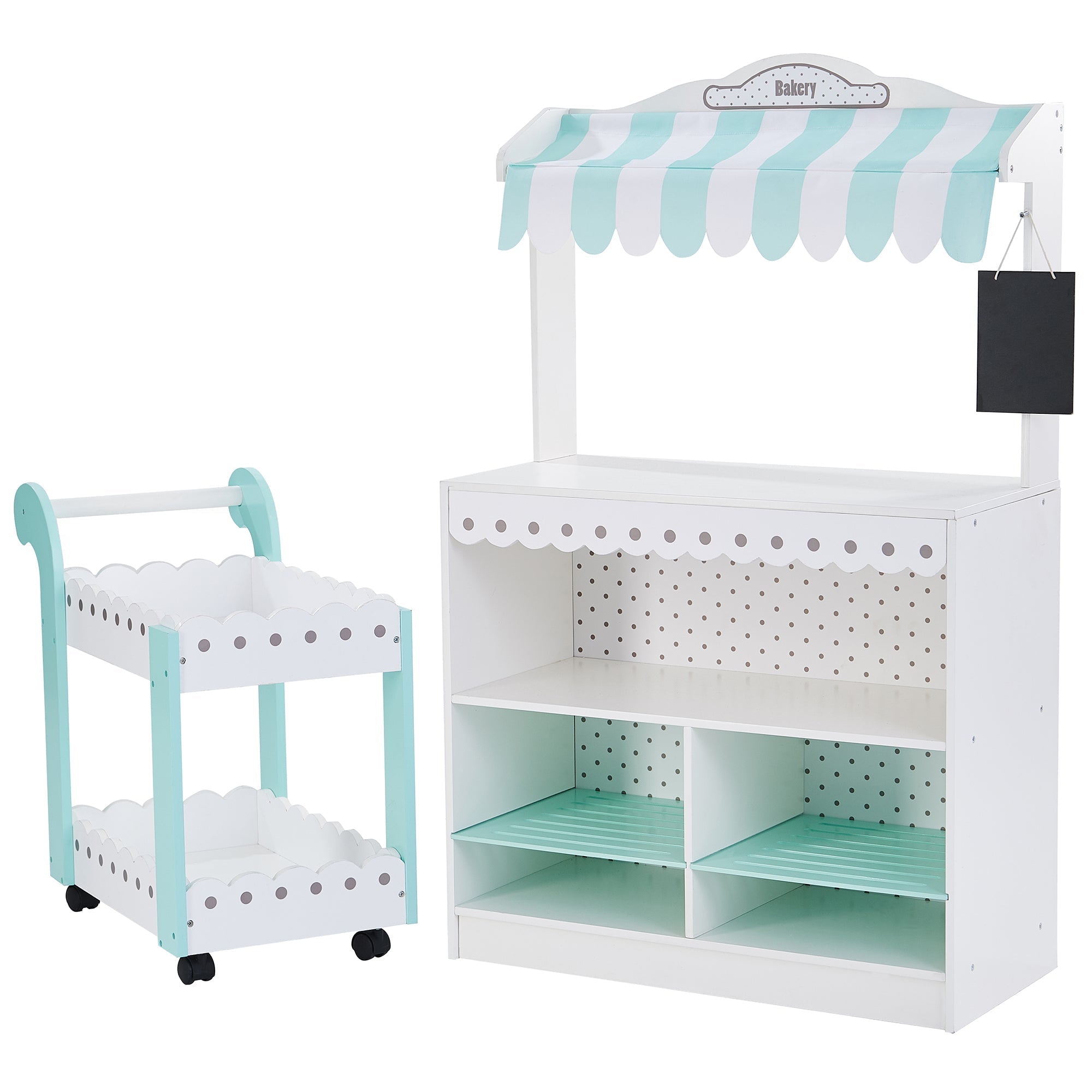  Teamson Kids Teamson Kids - My Dream Bakery Shop Dessert Stand - White / Petrol - Bonton