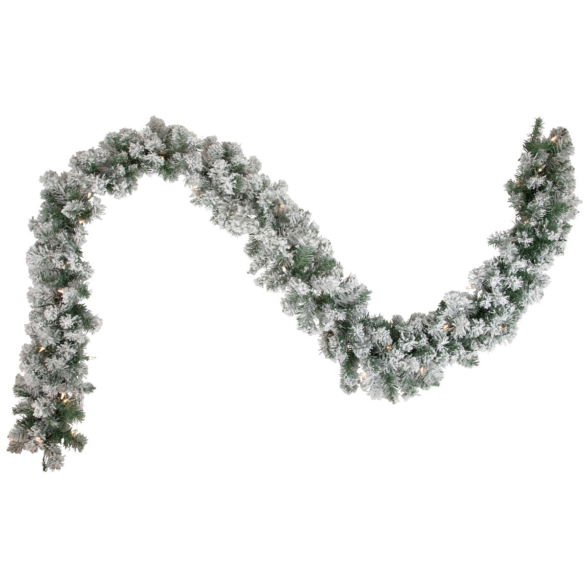  Northlight Pre-Lit Flocked Madison Pine Artificial Christmas Garland - 9' X 10