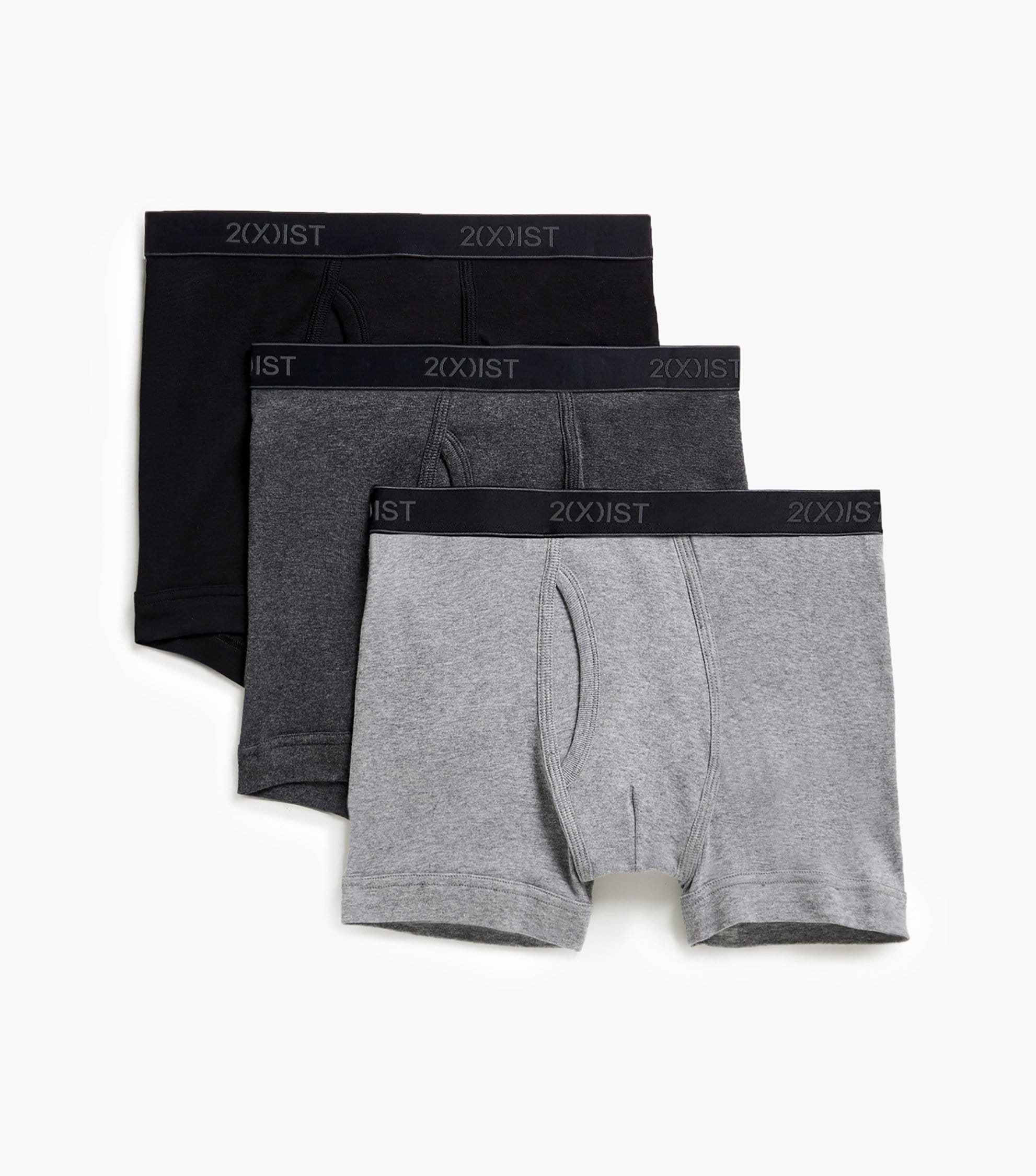  2xist Cotton 3pk Bb - Black/grey Heather/charcoal Heather - Bonton