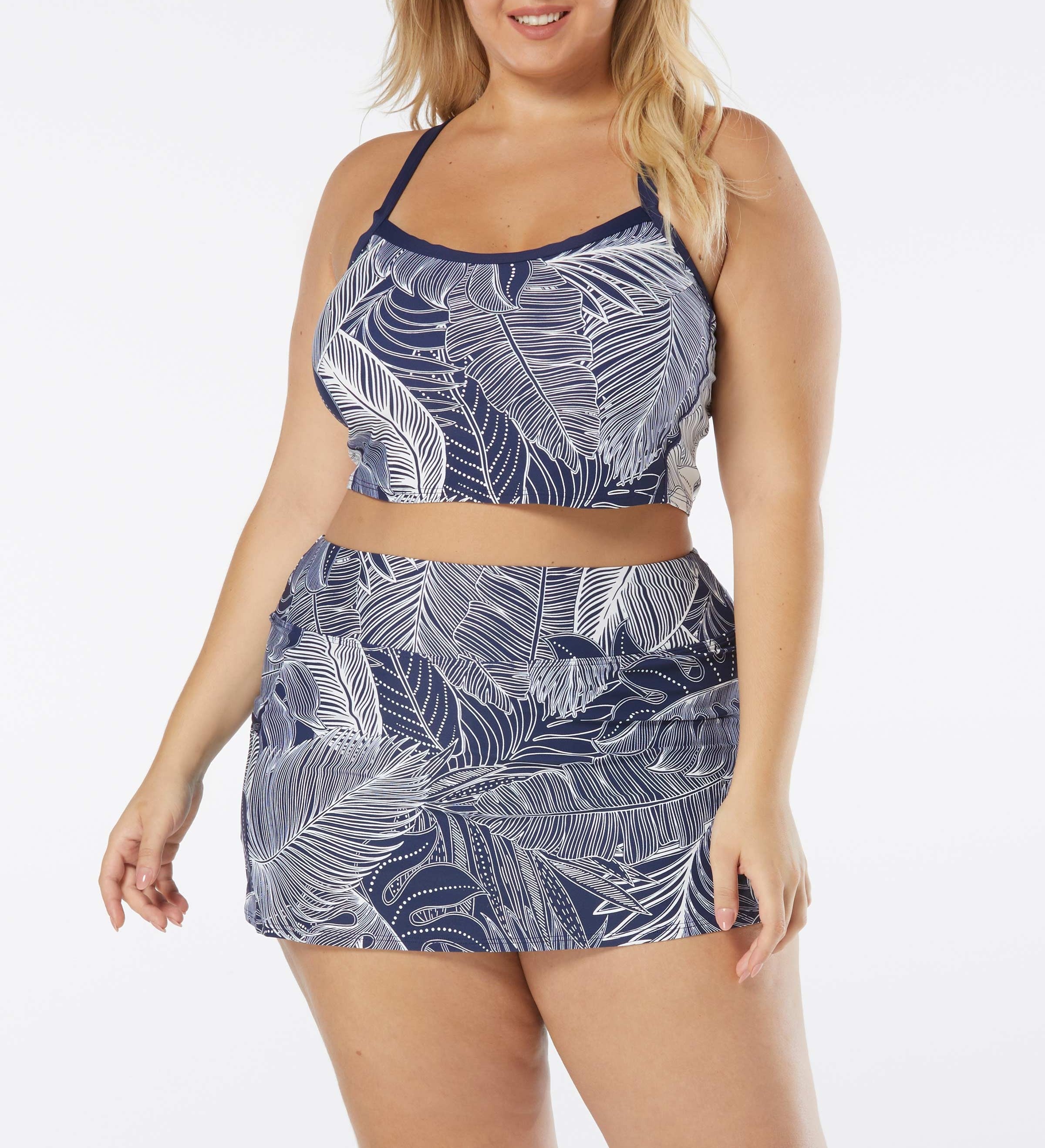  Beach House Plateau Racerback Crop Top - Admiral - Bonton