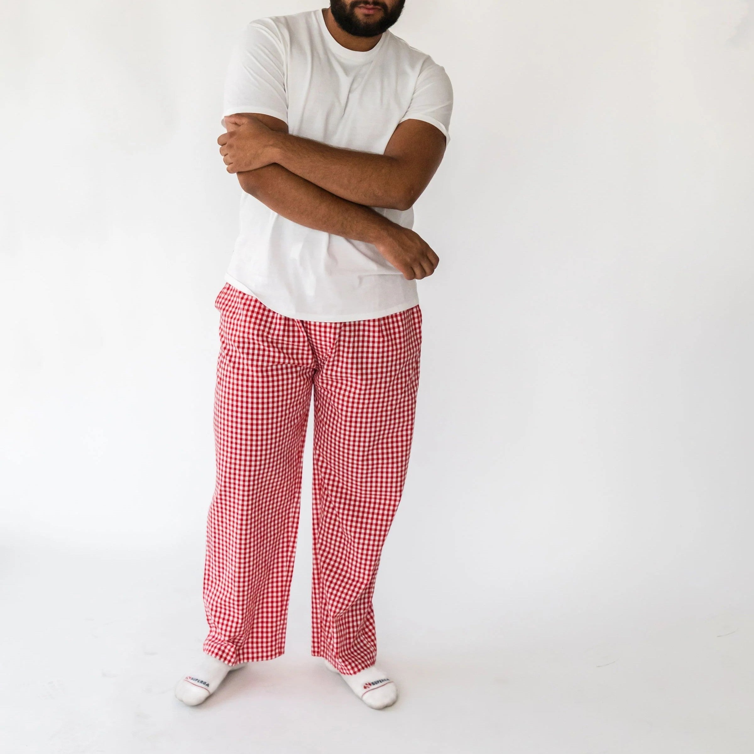  Alto Modas Wellington Red Gingham Menâ€™s Pajamas - Red Gingham - Bonton