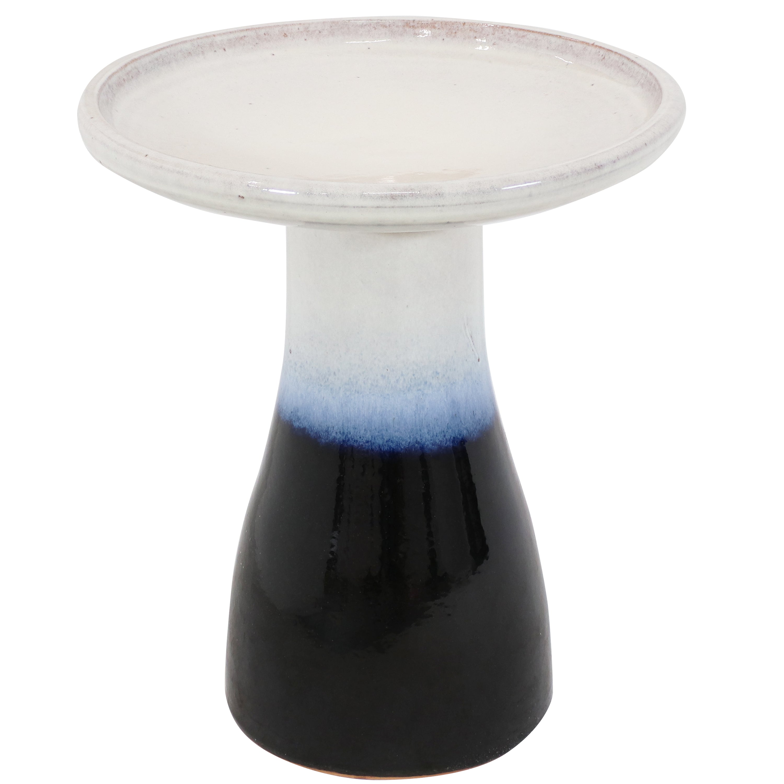  Sunnydaze Decor Weather-Resistant Ceramic Hand-Painted Duo-Tone Bird Bath - Twilight - Bonton