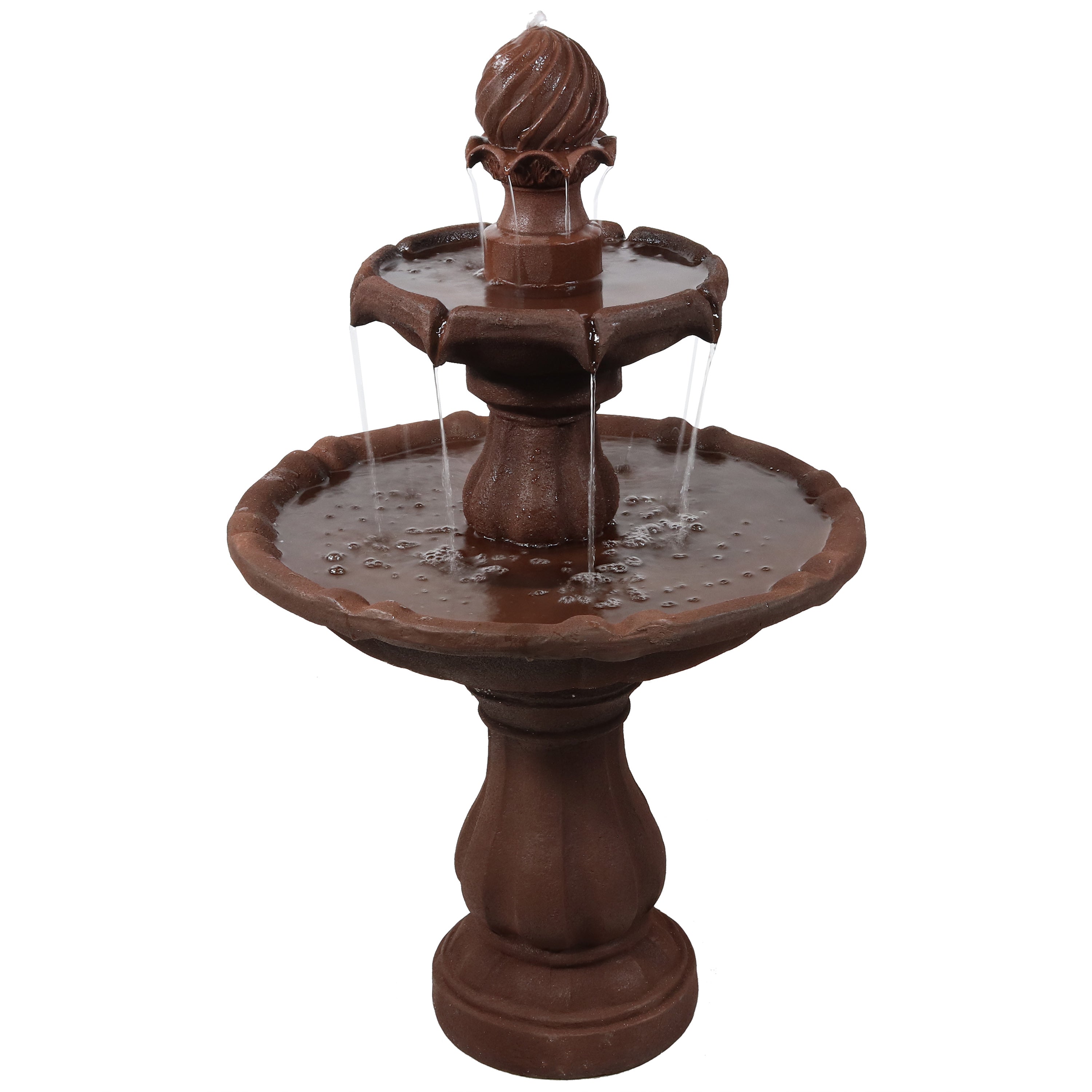  Sunnydaze Decor 2-Tier Solar Powered Water Fountain 35