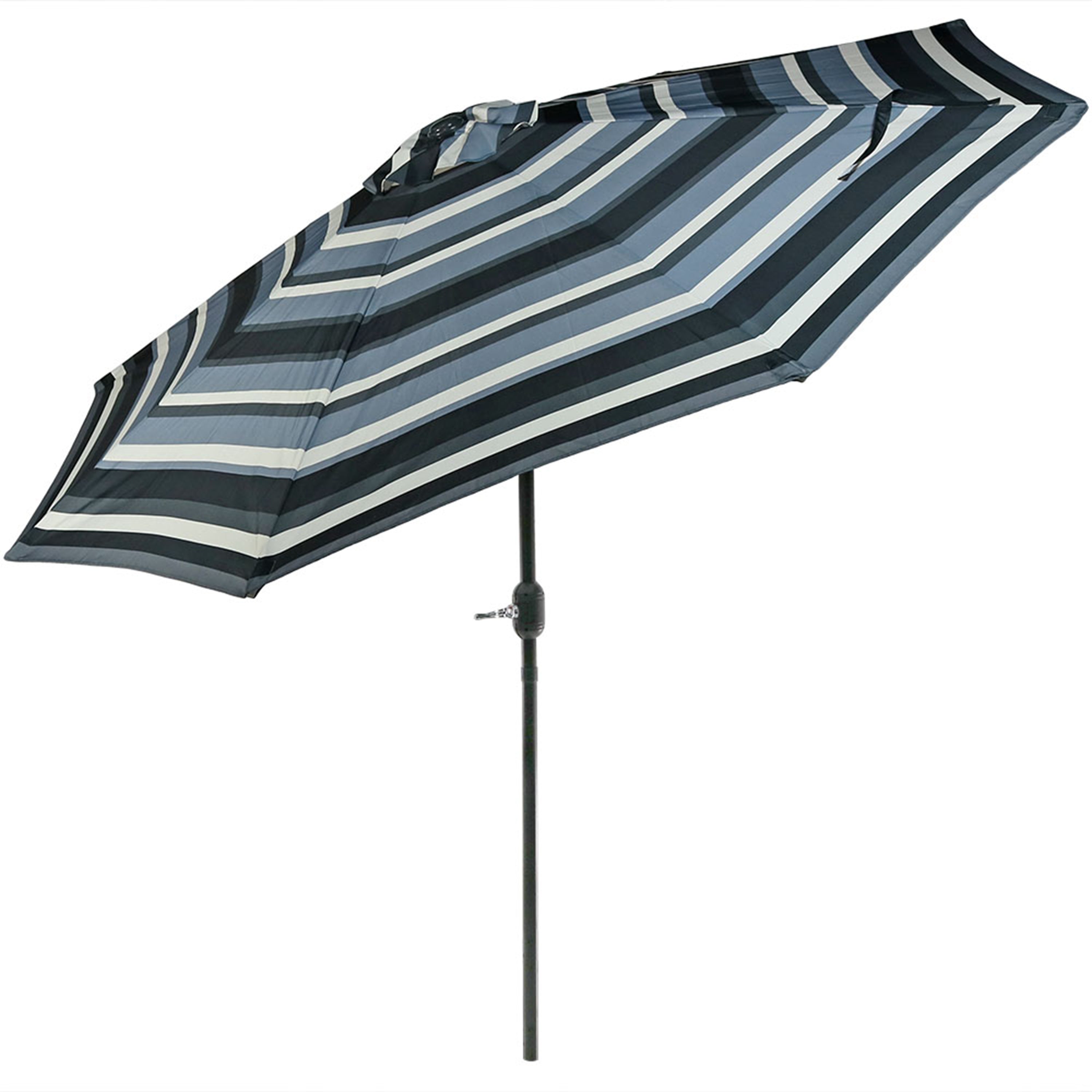  Sunnydaze Decor Catalina Stripe Aluminum Patio Umbrella, Tilt & Crank - 9' - Catalina Beach Stripe - Bonton