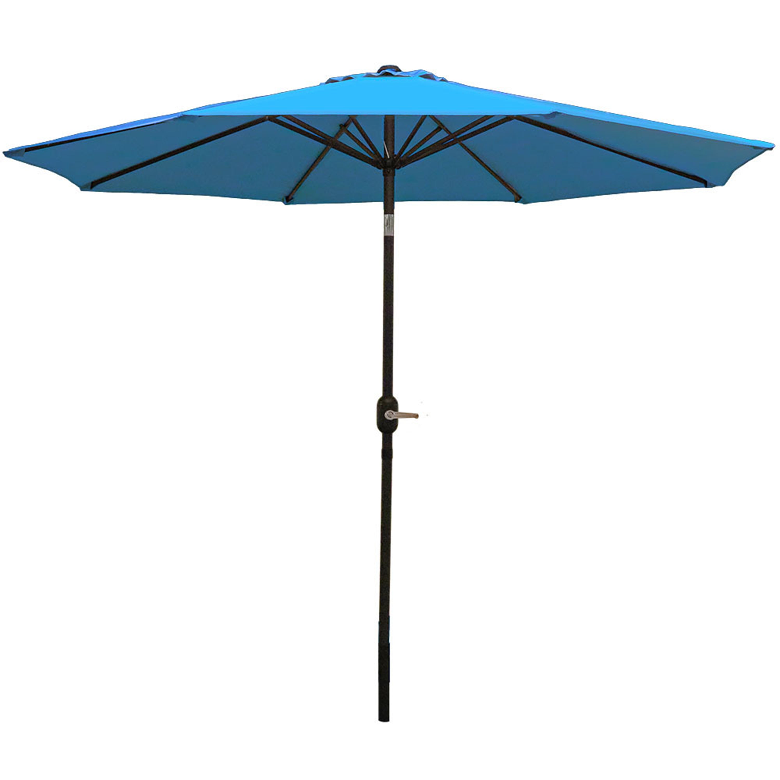  Sunnydaze Decor Aluminum Patio Table Umbrella with Push Button Tilt & Crank - 9' Turquoise - Turquoise - Bonton