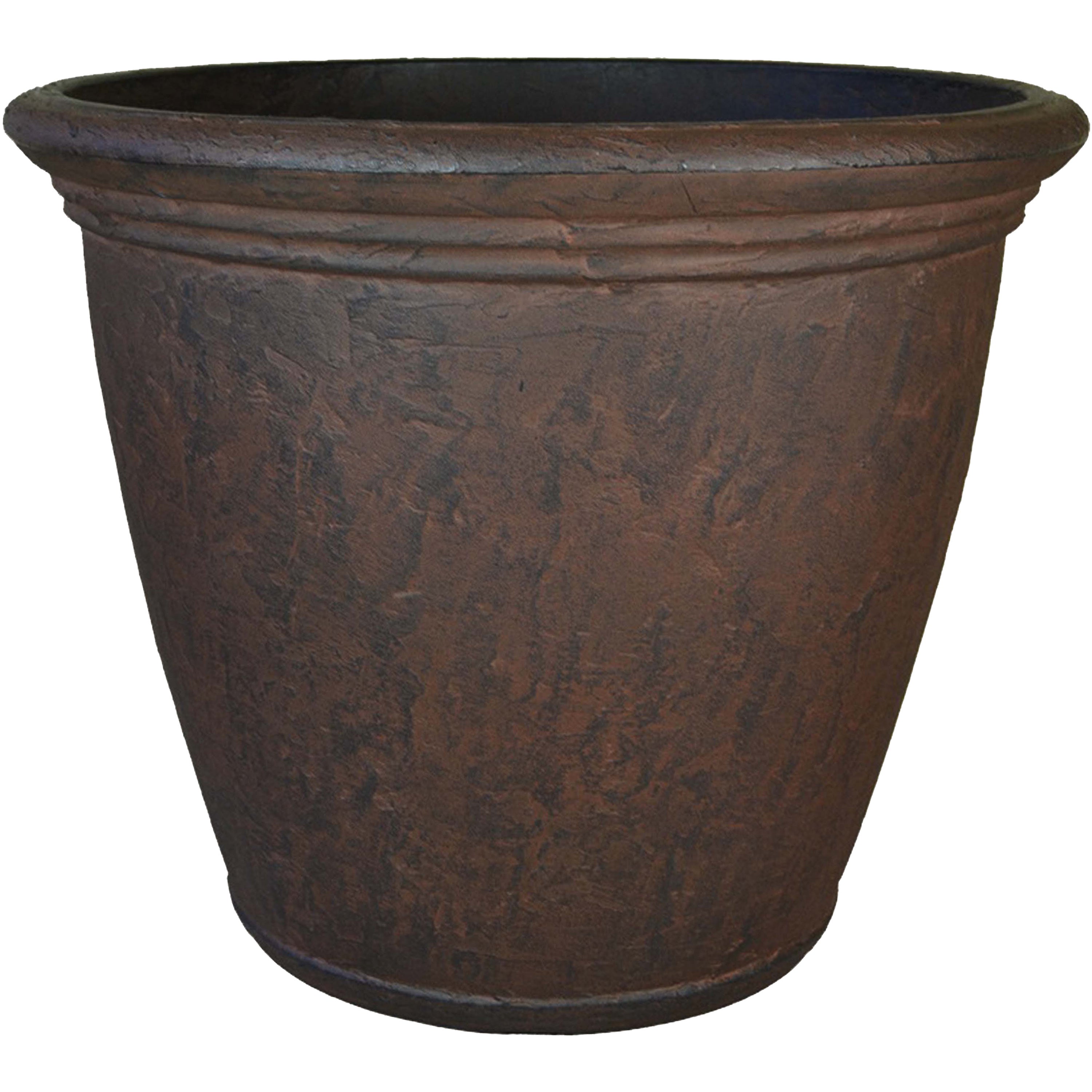  Sunnydaze Decor Anjelica Polyresin Unbreakable Double-Walled UV-Resistant Flower Pot Planter - 24