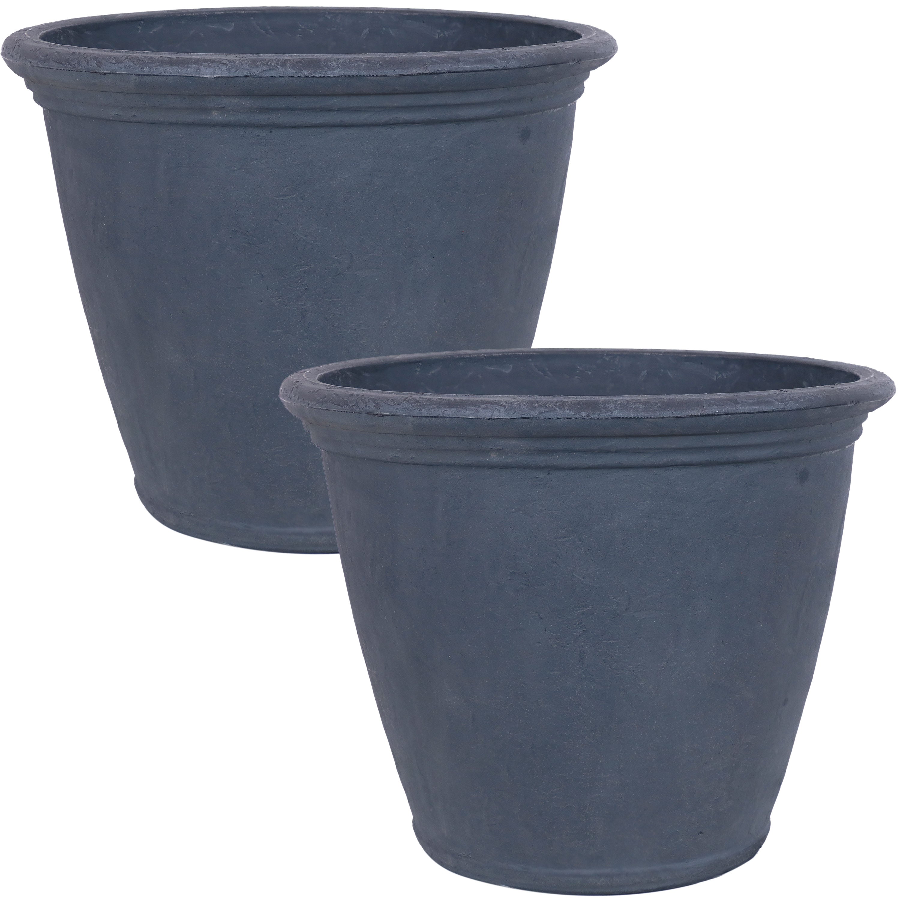  Sunnydaze Decor Anjelica Polyresin Unbreakable Double-Walled UV-Resistant Flower Pot Planter - 24