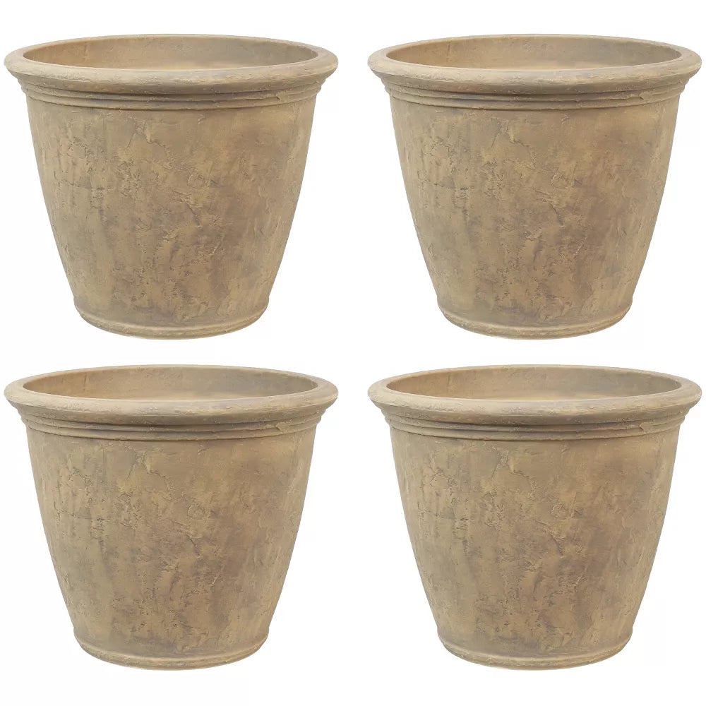  Sunnydaze Decor Anjelica Polyresin Unbreakable Double-Walled UV-Resistant Flower Pot Planter - 24