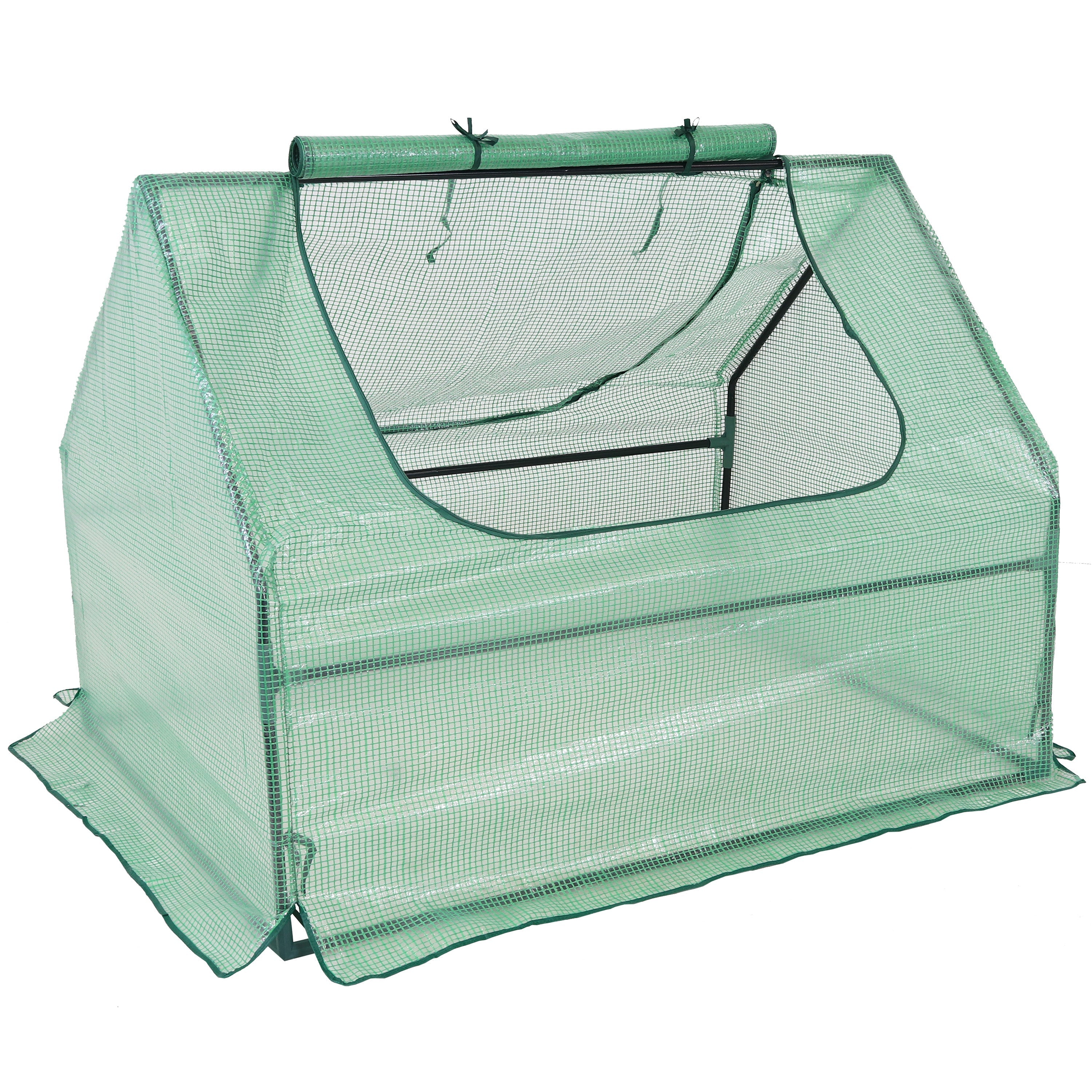  Sunnydaze Decor Mini Greenhouse with 2 Zippered Side Doors - Green - Bonton