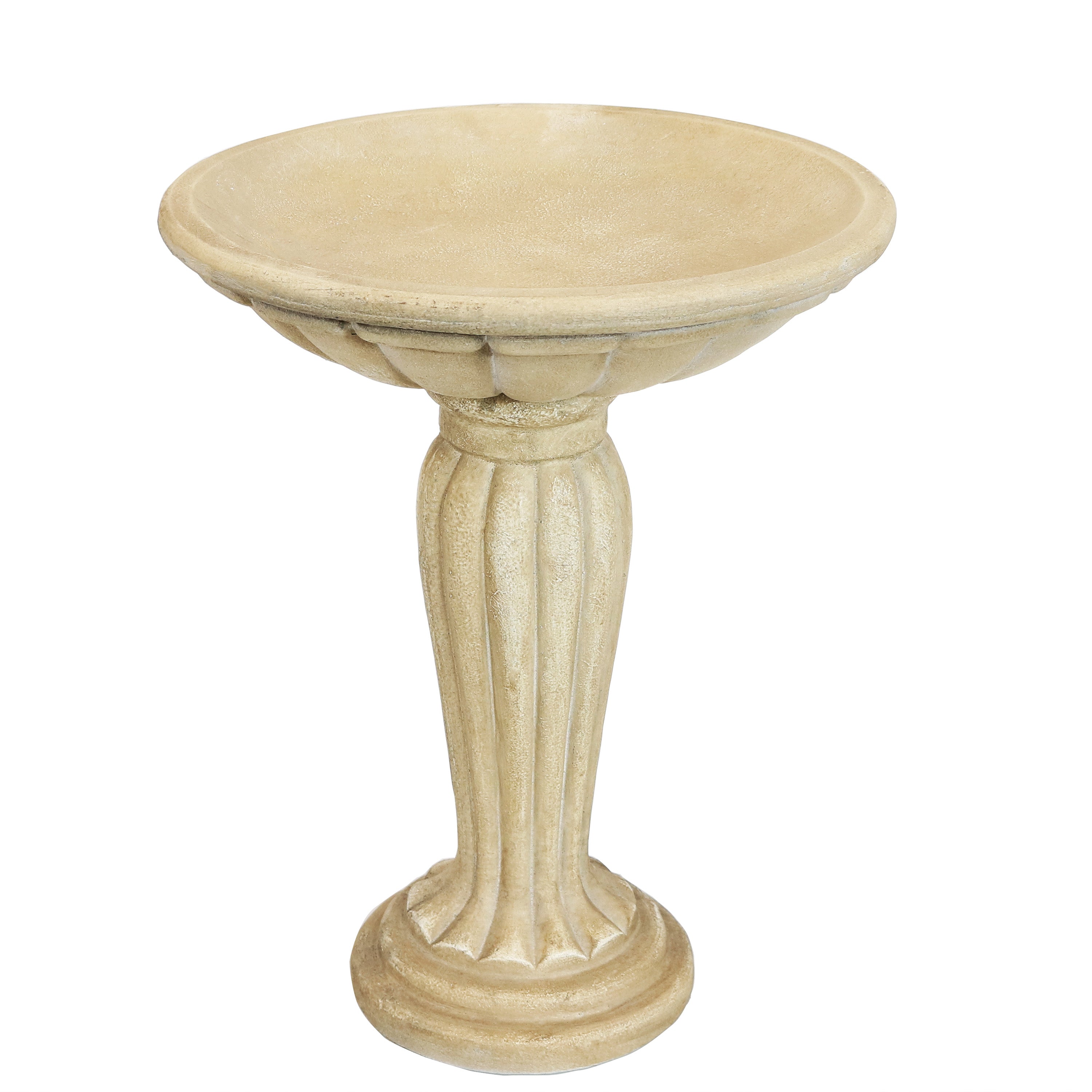  Sunnydaze Decor Glass Fiber Reinforced Concrete Patio Garden Grecian Column Style Bird Bath - 20