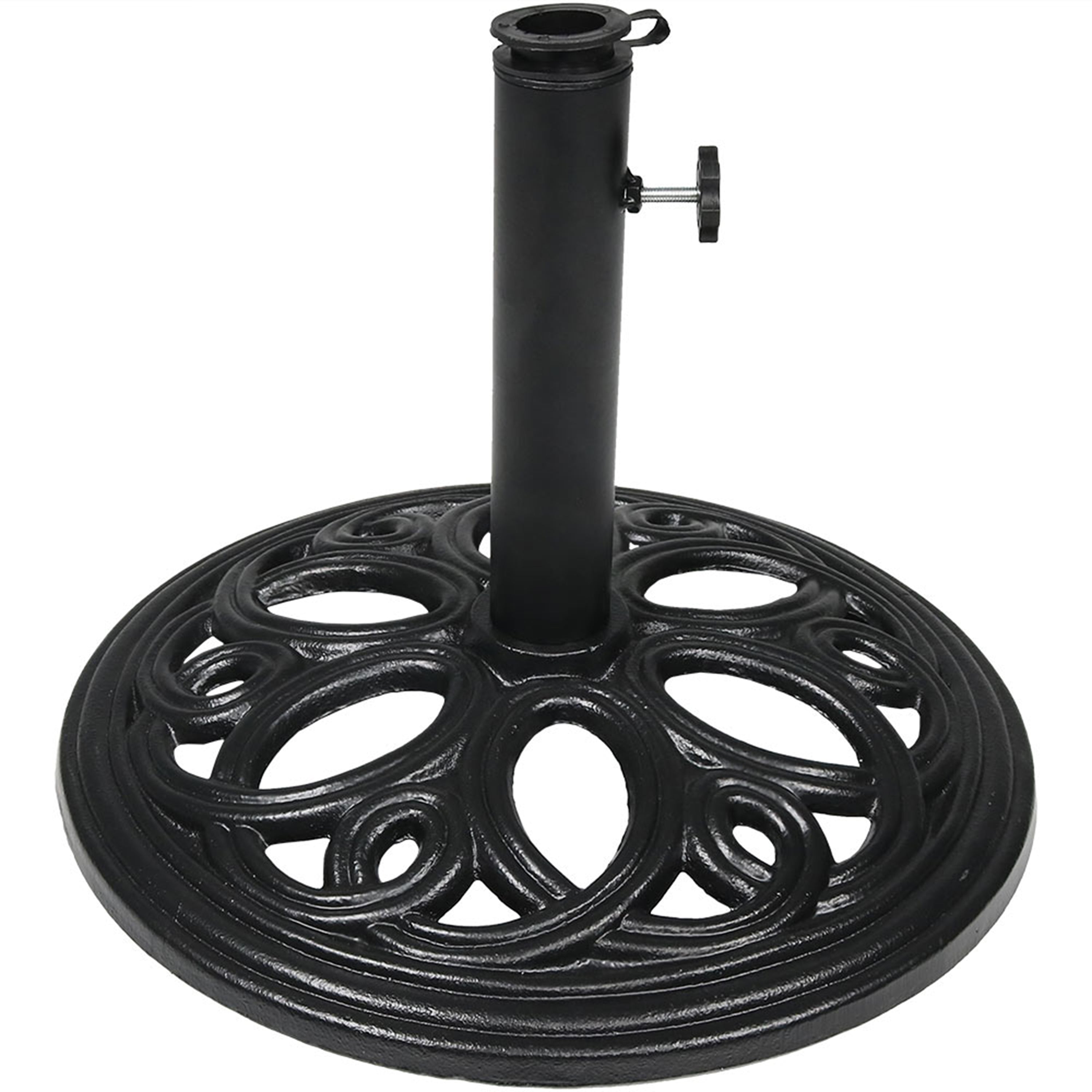  Sunnydaze Decor Heavy-Duty Cast Iron Decorative Patio Yard Round Umbrella Base Stand - 18