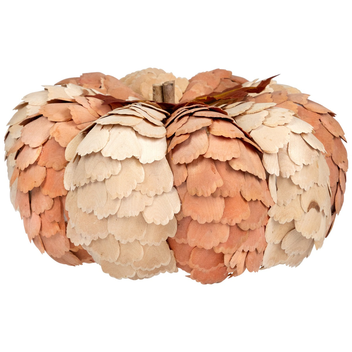  Northlight Fall Harvest Layered Wooden Leaves Pumpkin - 10