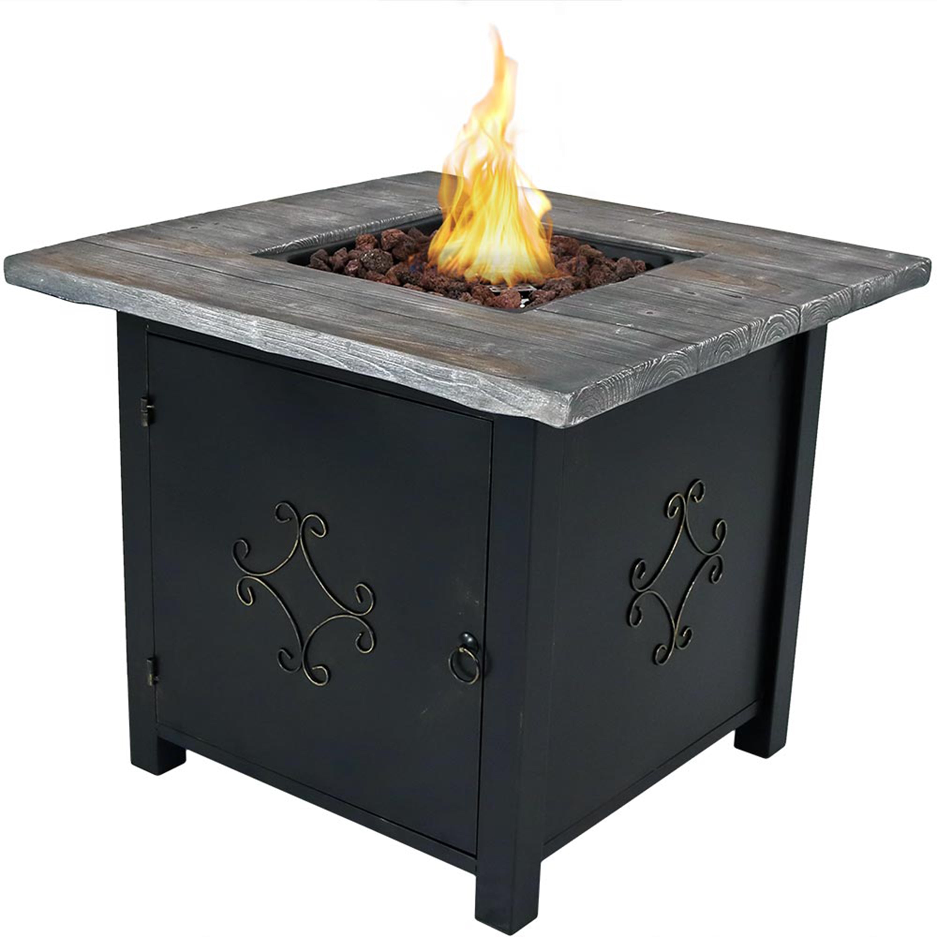  Sunnydaze Decor Smokeless Patio Propane Gas Fire Pit Table with Lava Rocks - 30