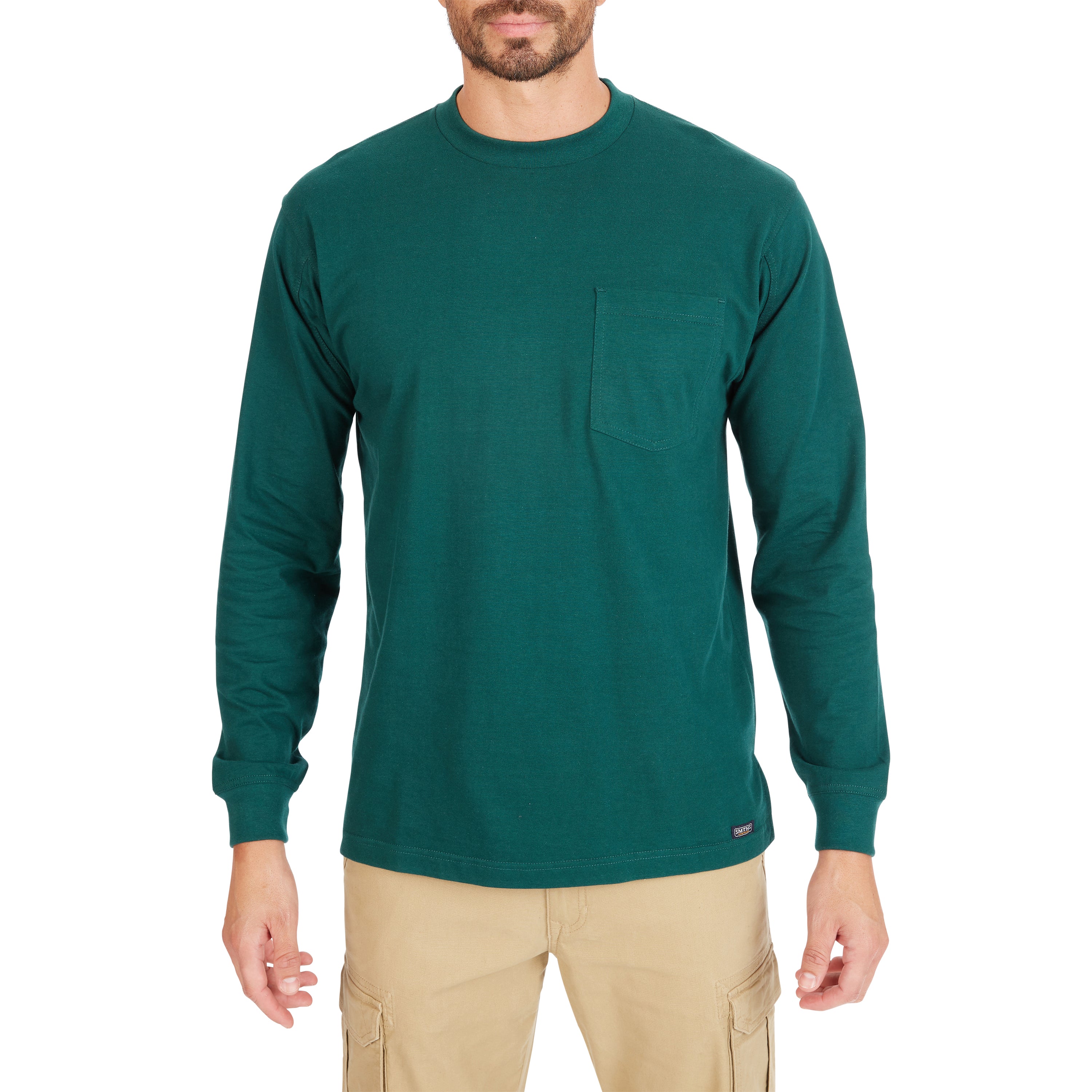  Smith's Workwear Extended-Tail Long Sleeve Pocket Shirt - Spruce Pine - Bonton