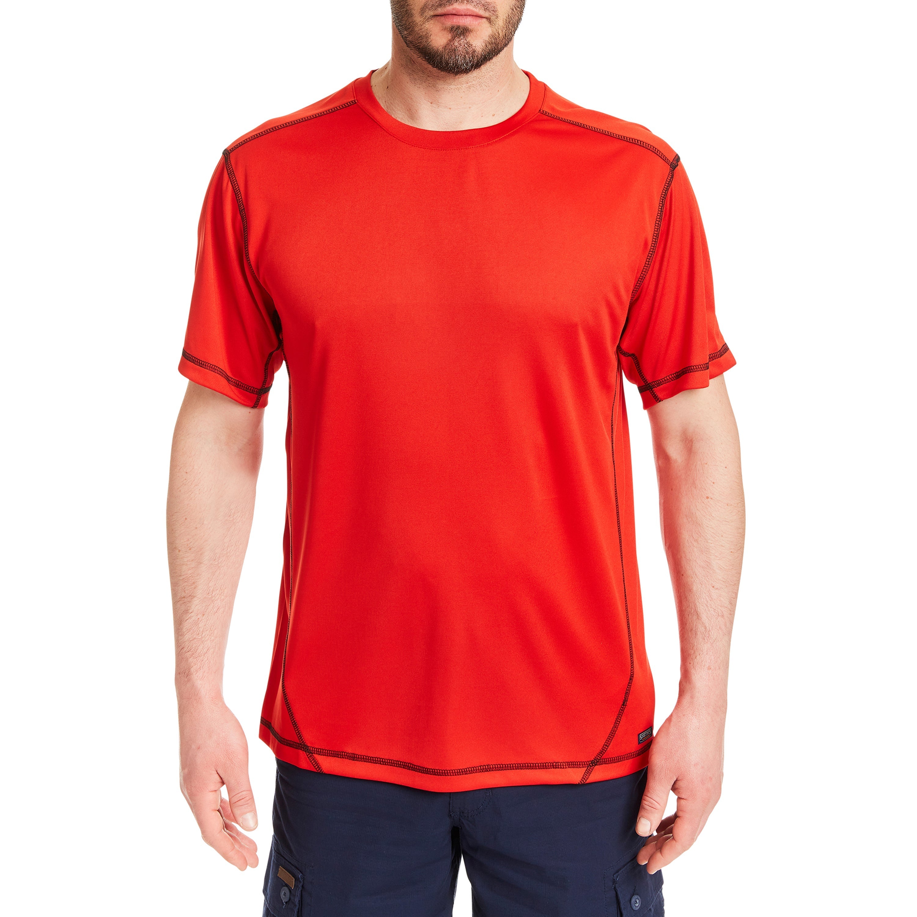  Smith's Workwear Contrast Stitch Performance Tee - Red/Black - Bonton