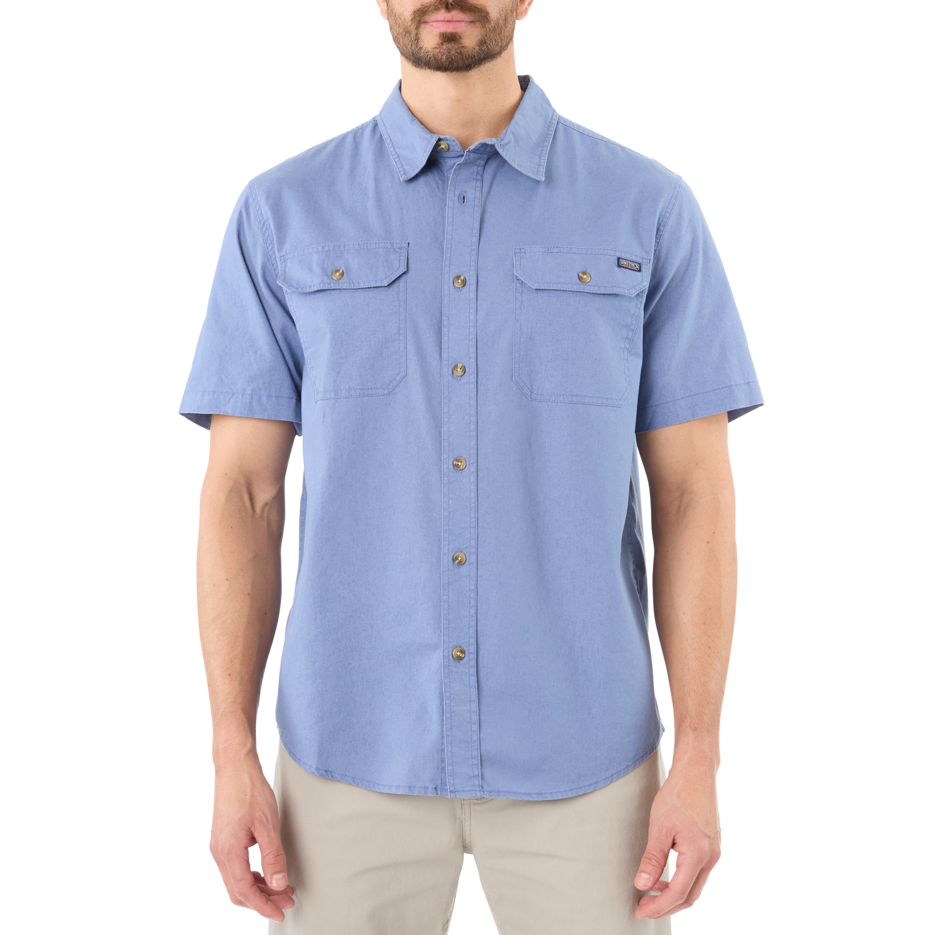  Smith's Workwear Sandwashed Short Sleeve Work Shirt - Sandwashed Chambray - Bonton