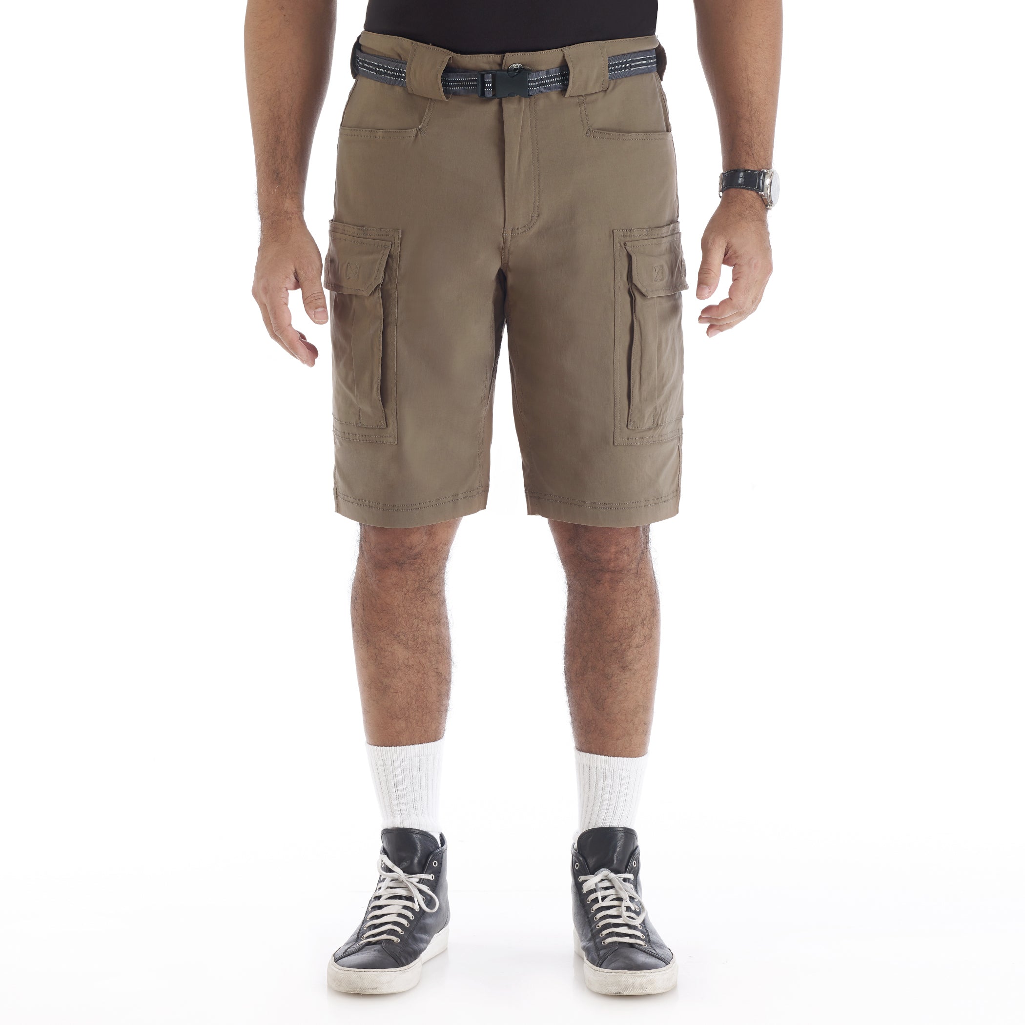  Smith's Workwear Belted Stretch Gusset Work Short - Light Bark - Bonton