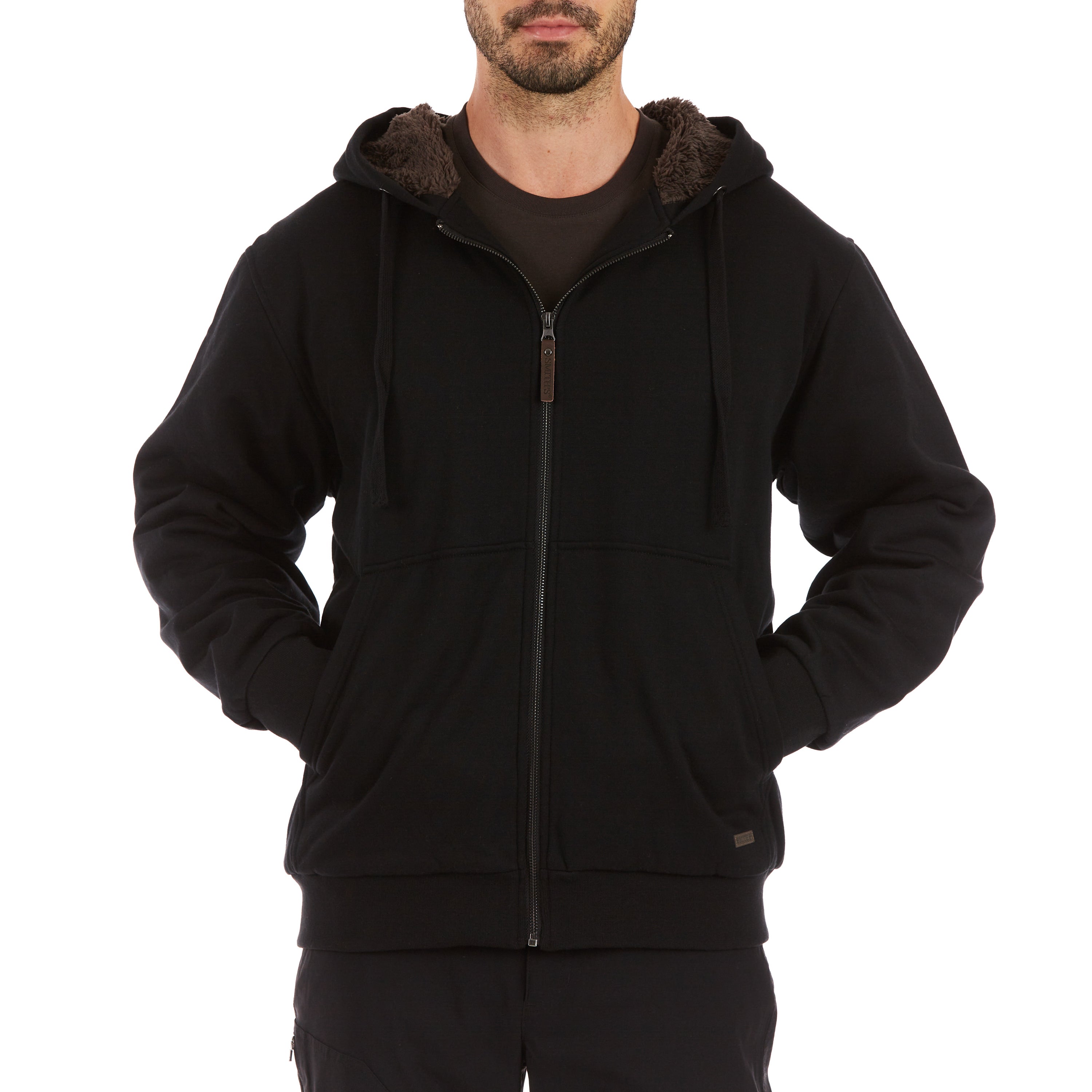  Smith's Workwear Sherpa-Lined Fleece Zip Jacket - Black - Bonton