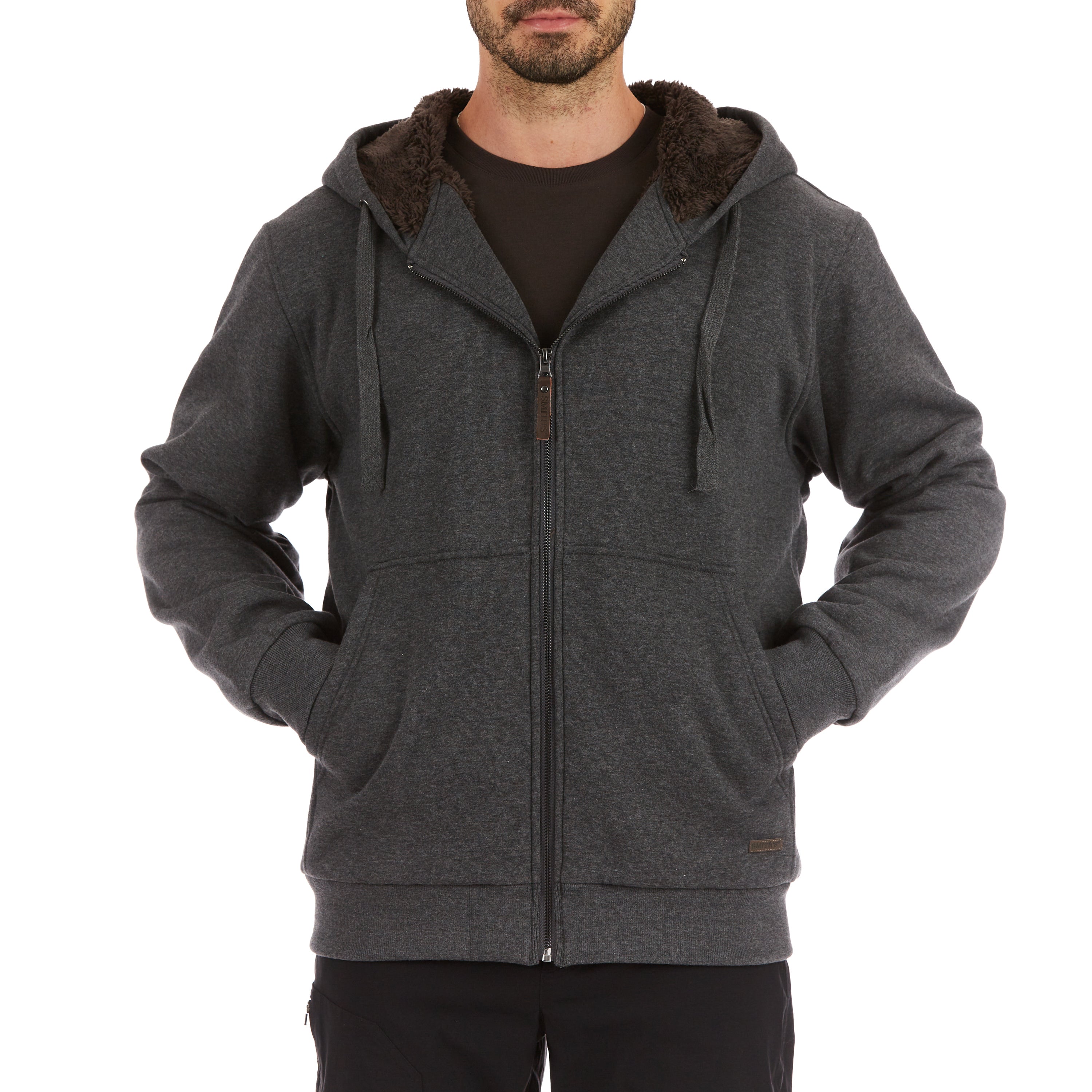  Smith's Workwear Sherpa-Lined Fleece Zip Jacket - Graphite Grey - Bonton