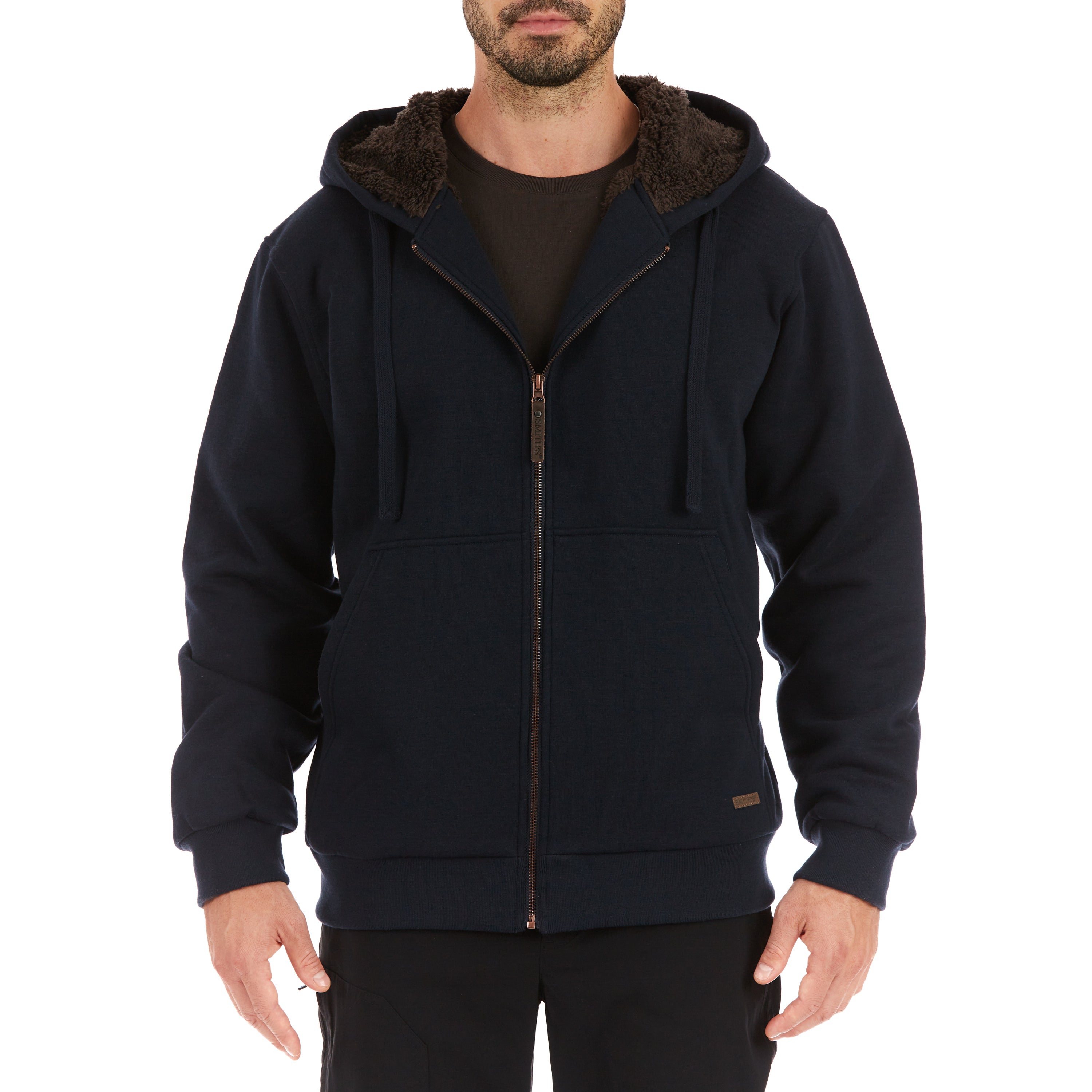  Smith's Workwear Sherpa-Lined Fleece Zip Jacket - Navy - Bonton