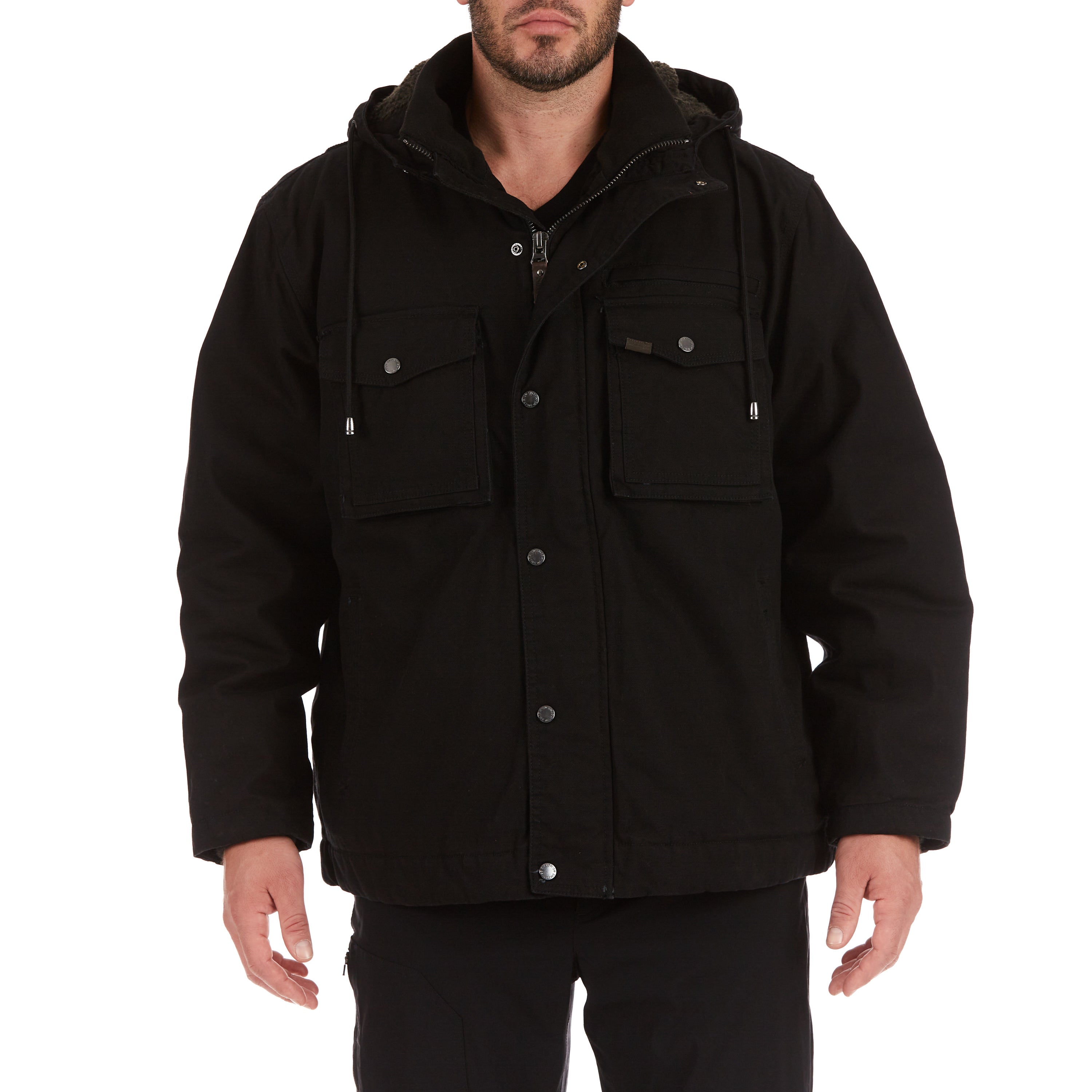  Smith's Workwear Sherpa-Lined Duck Work Jacket - Black - Bonton