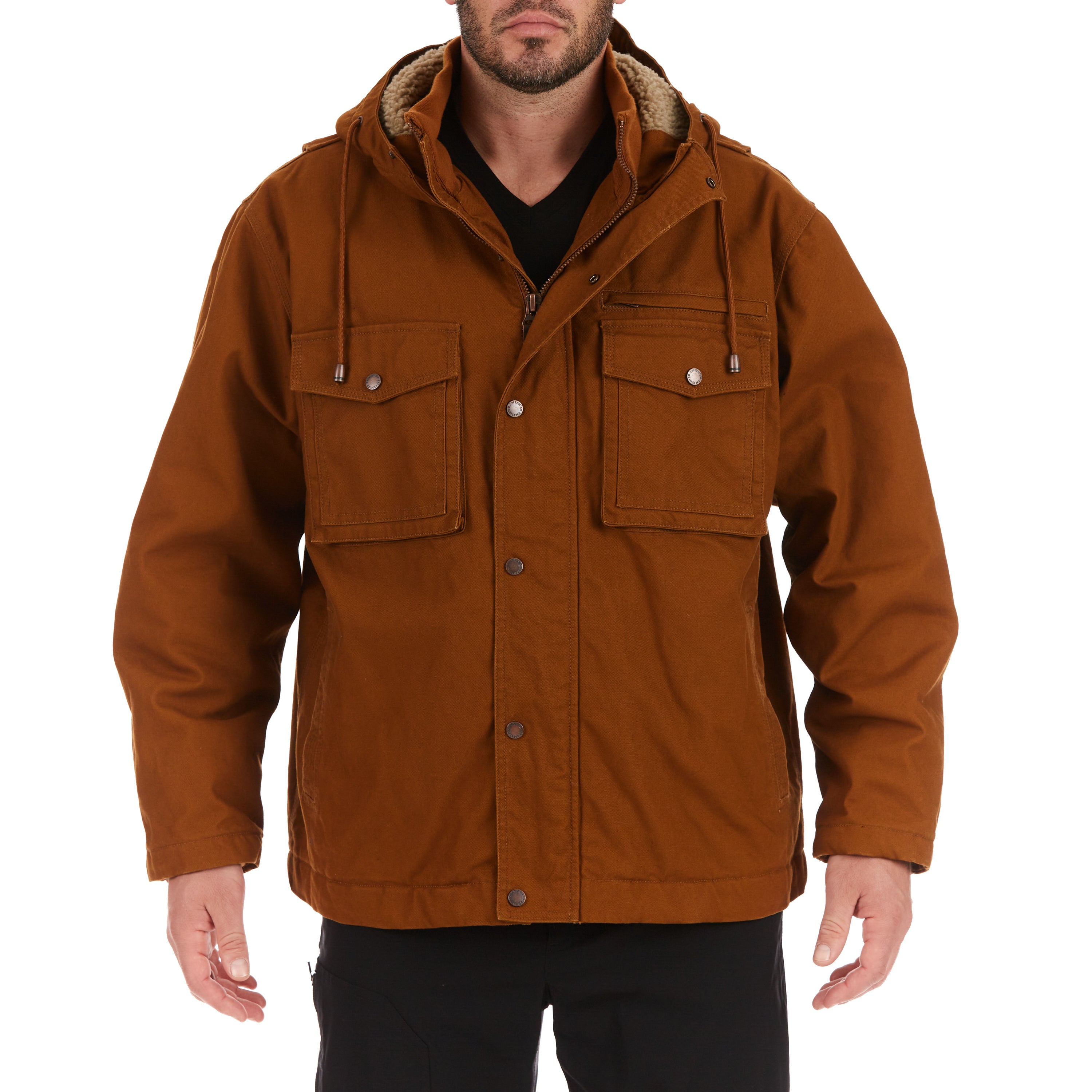  Smith's Workwear Sherpa-Lined Duck Work Jacket - Camel Brown - Bonton