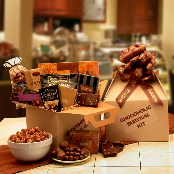  GBDS The Chocoholic's Survival Kit - Chocolate gift Basket - Multi - Bonton