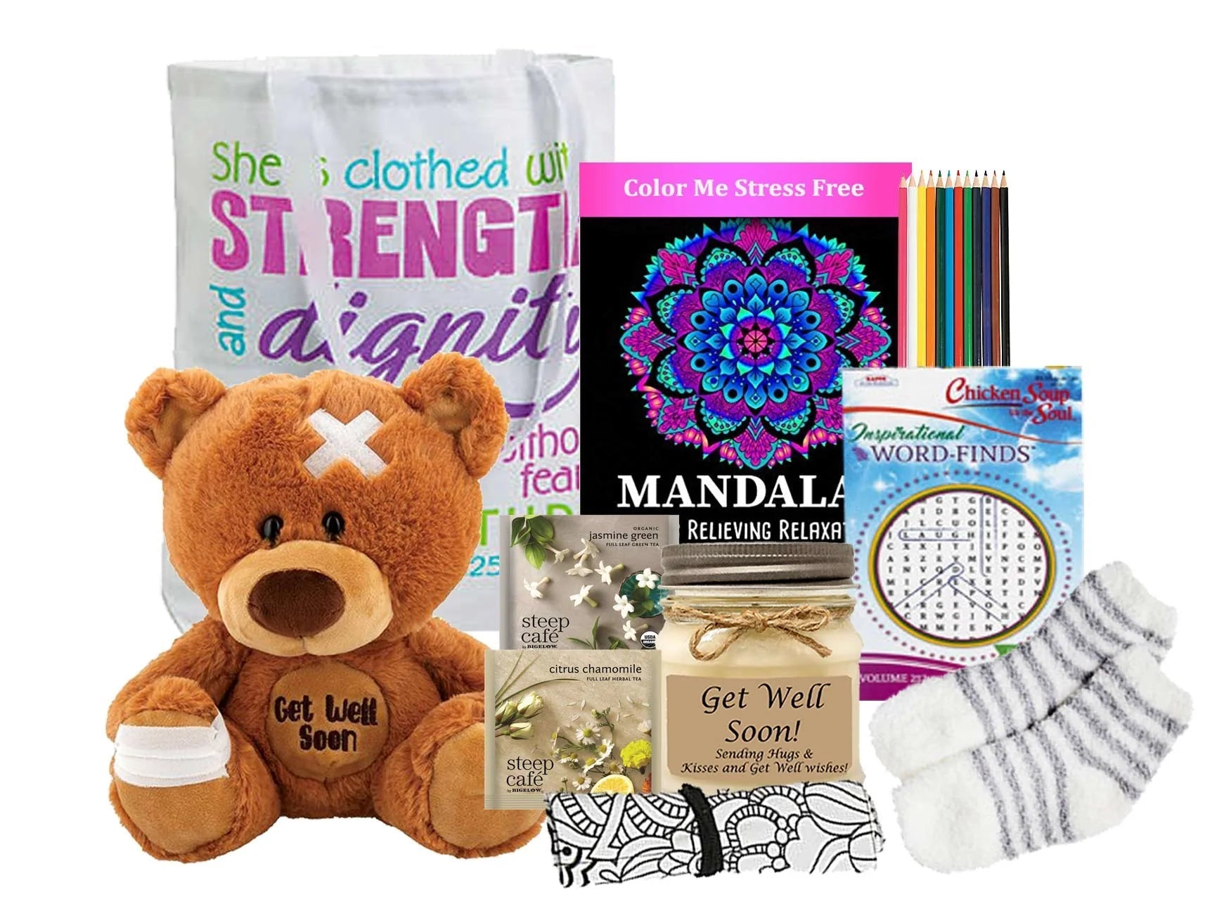  GBDS Feel Better Get Well Gift Tote- get well soon gifts for women - get well soon gift basket - get well soon gifts - Multi - Bonton