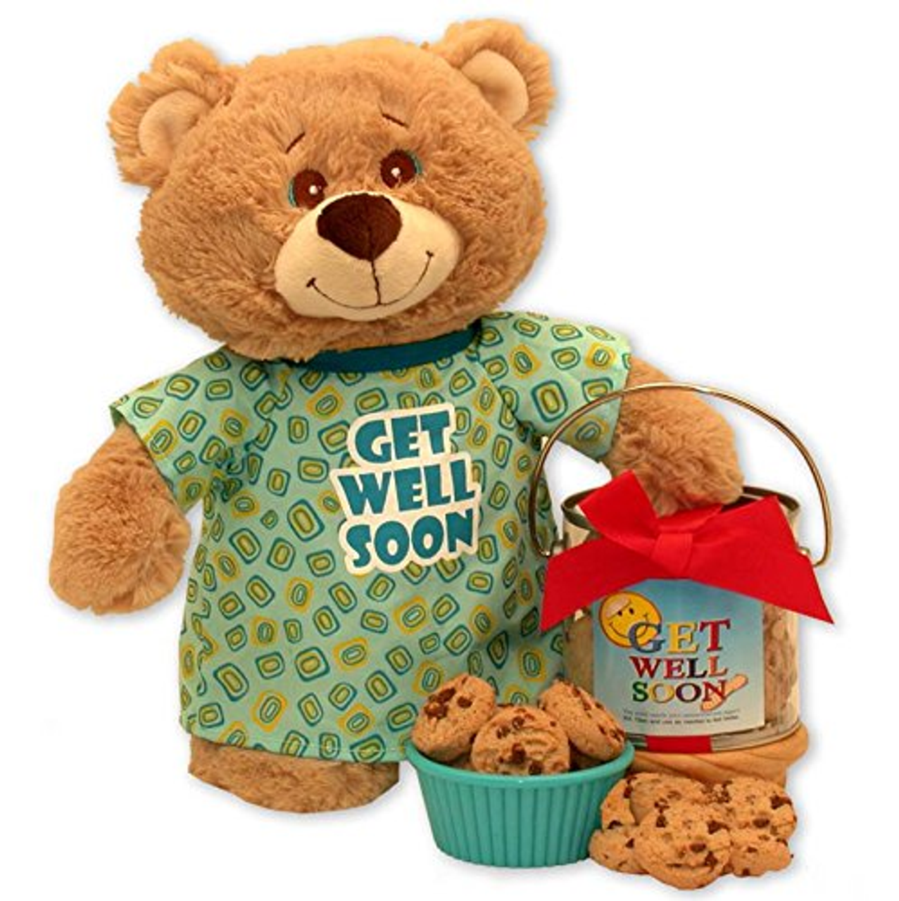  GBDS Friend on The Mend Monkey and Cookie Pail - get well soon basket - get well soon gifts for women - get well soon gifts for men - Multi - Bonton